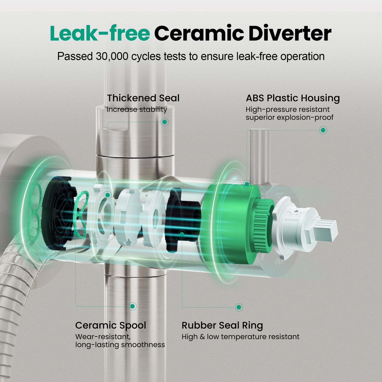 Captiva Designs Wall Mounted High Pressure Shower Head with Hand Shower