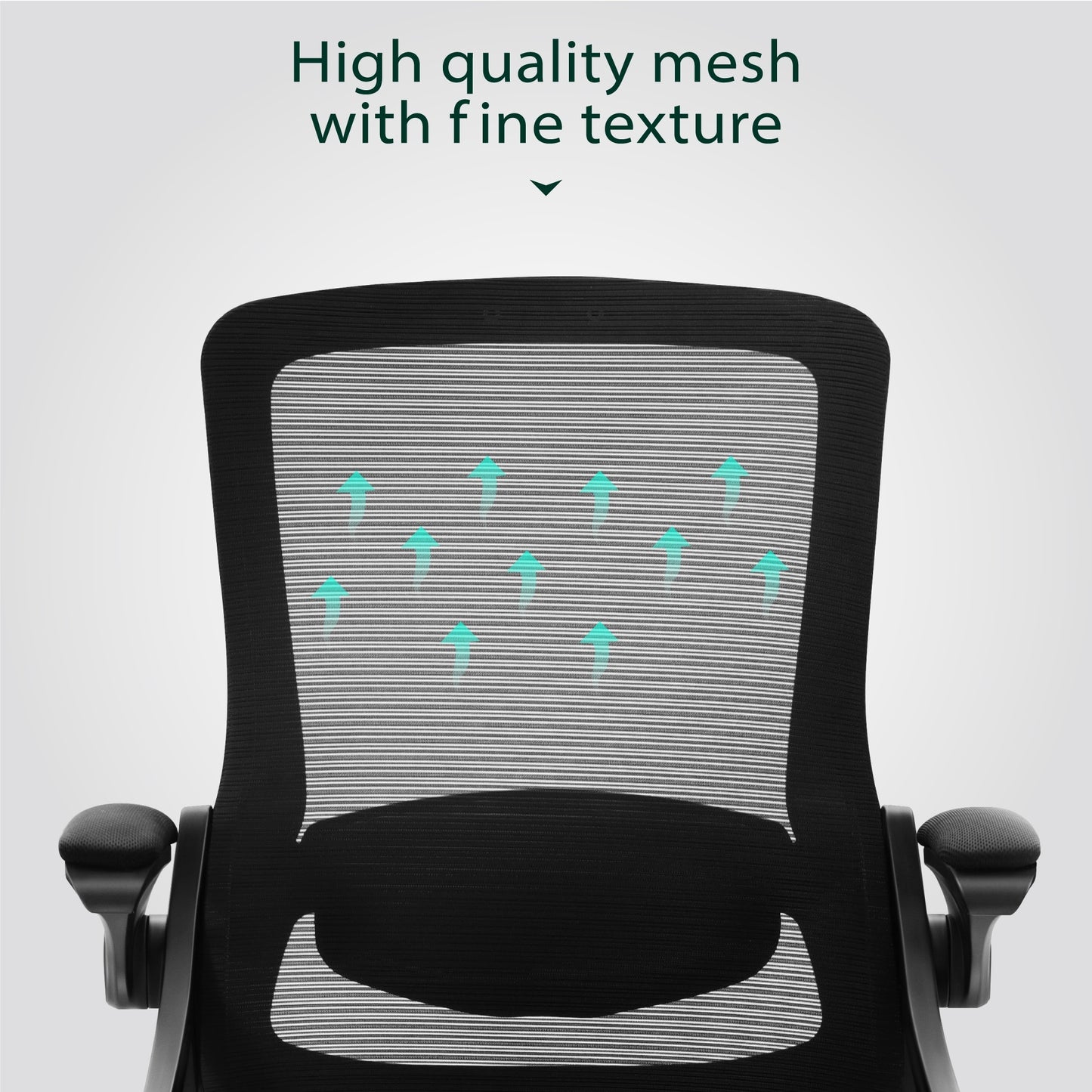 Captiva Designs Ergonomic High-Back Mesh Office Chair Adjustable Height Swivel Chair with Flip-Up Armrests, Black