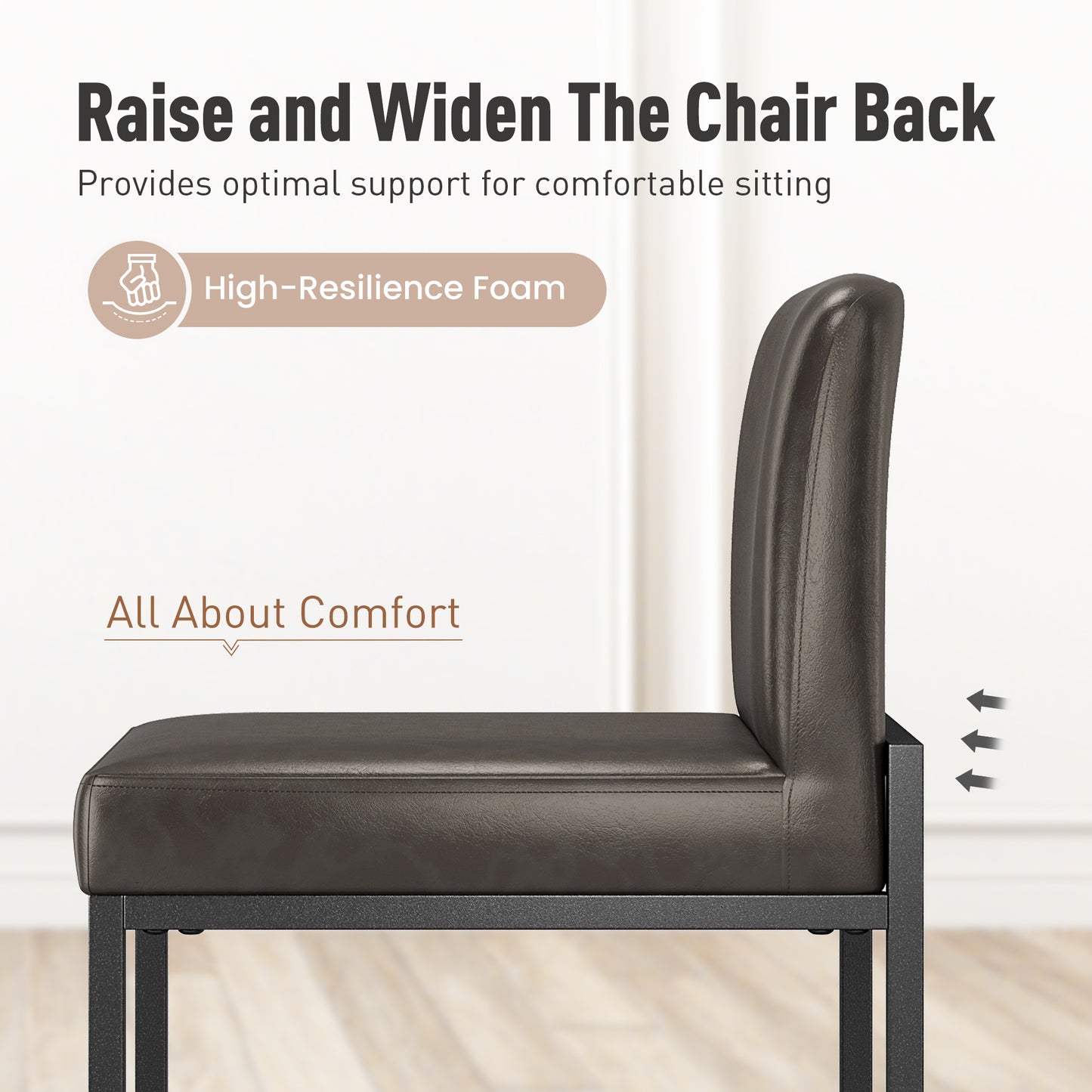 Captiva Designs 24 inch Height Bar Stool with Padded Seat and Back & Sturdy Steel Frame & Footrest