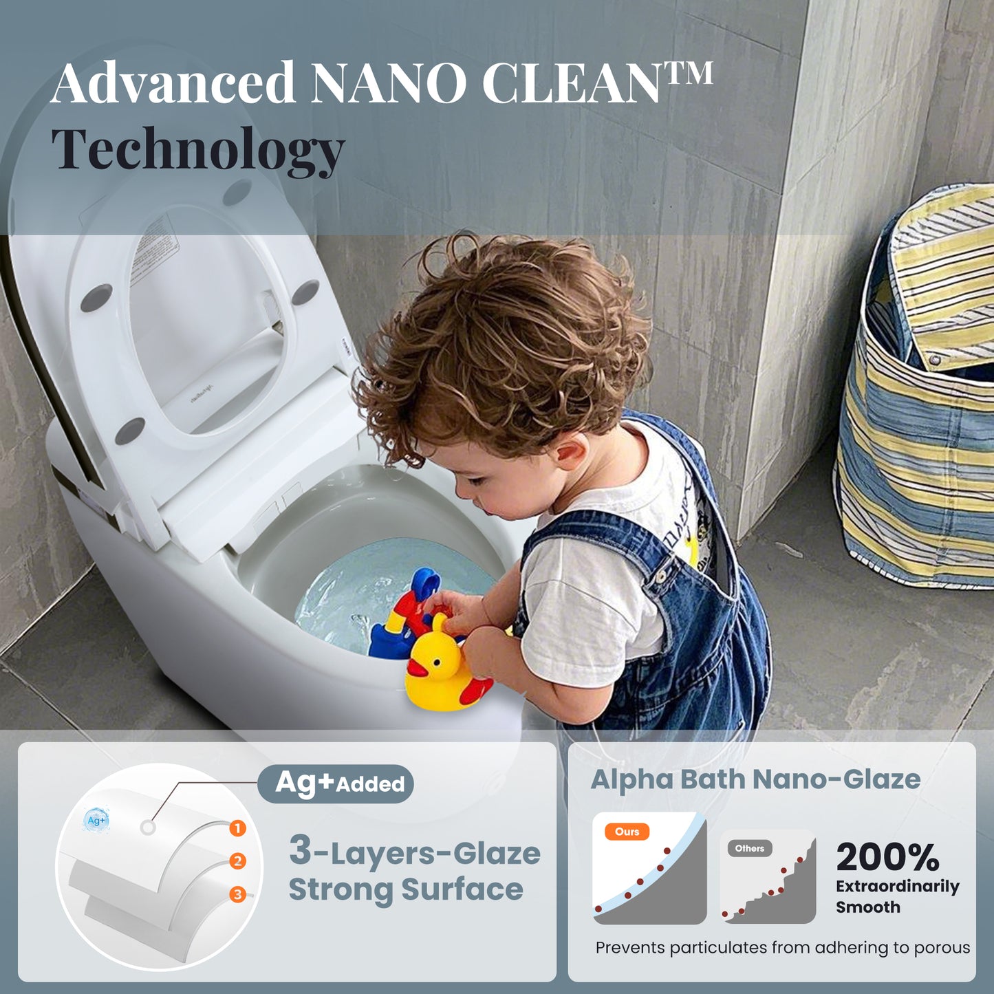 Captiva Designs Smart Bidet Toilet with Heated Seat & Remote Control