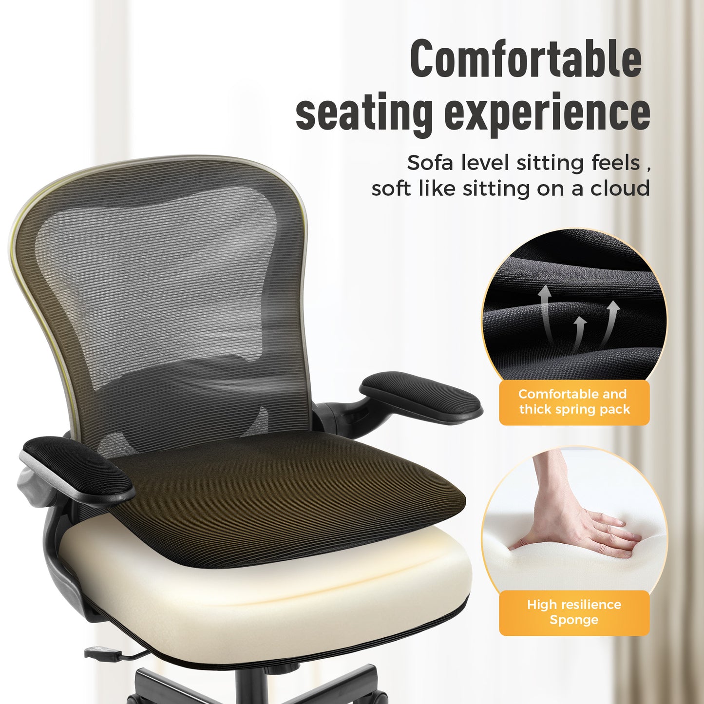 Captiva Designs Ergonomic Office Chair Adjustable Height & Armrest Swivel Chair, Black