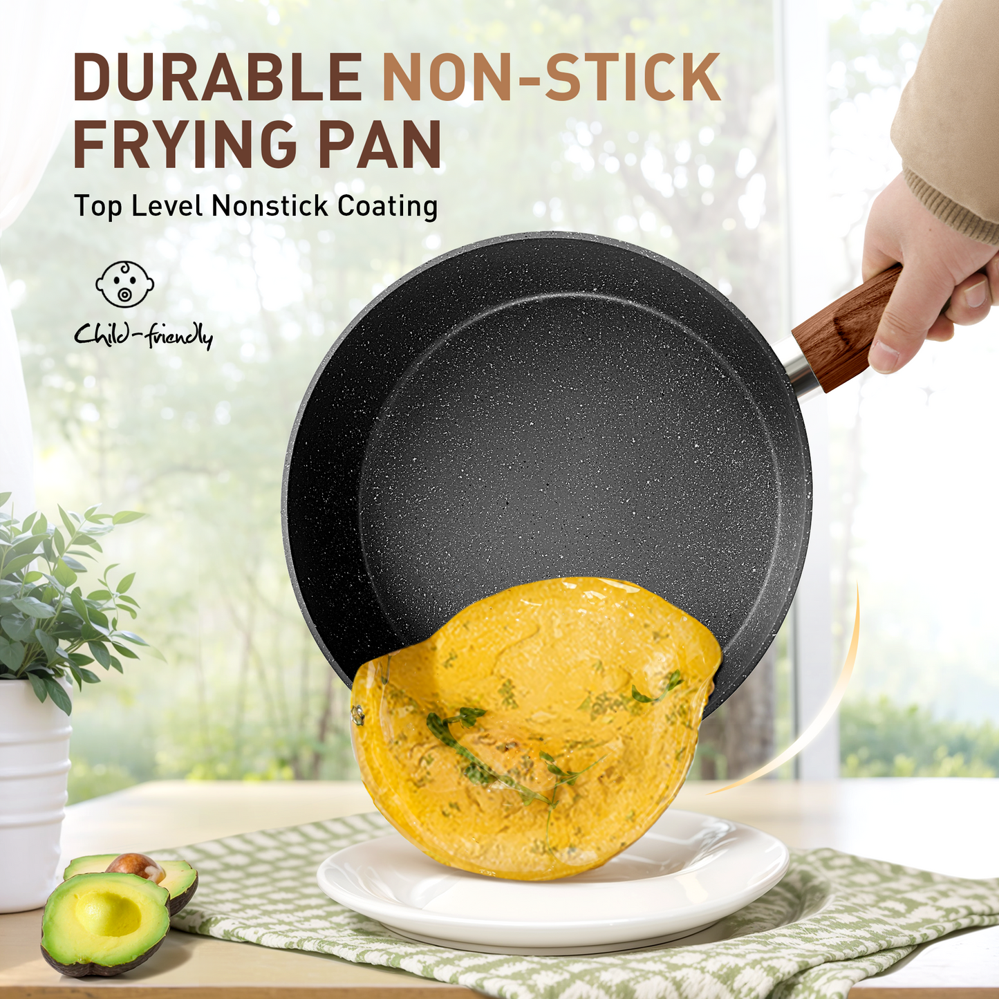 Captiva Designs 12 Pieces Nonstick Granite Cookware Set with Heat-Resistant Bakelite Handle