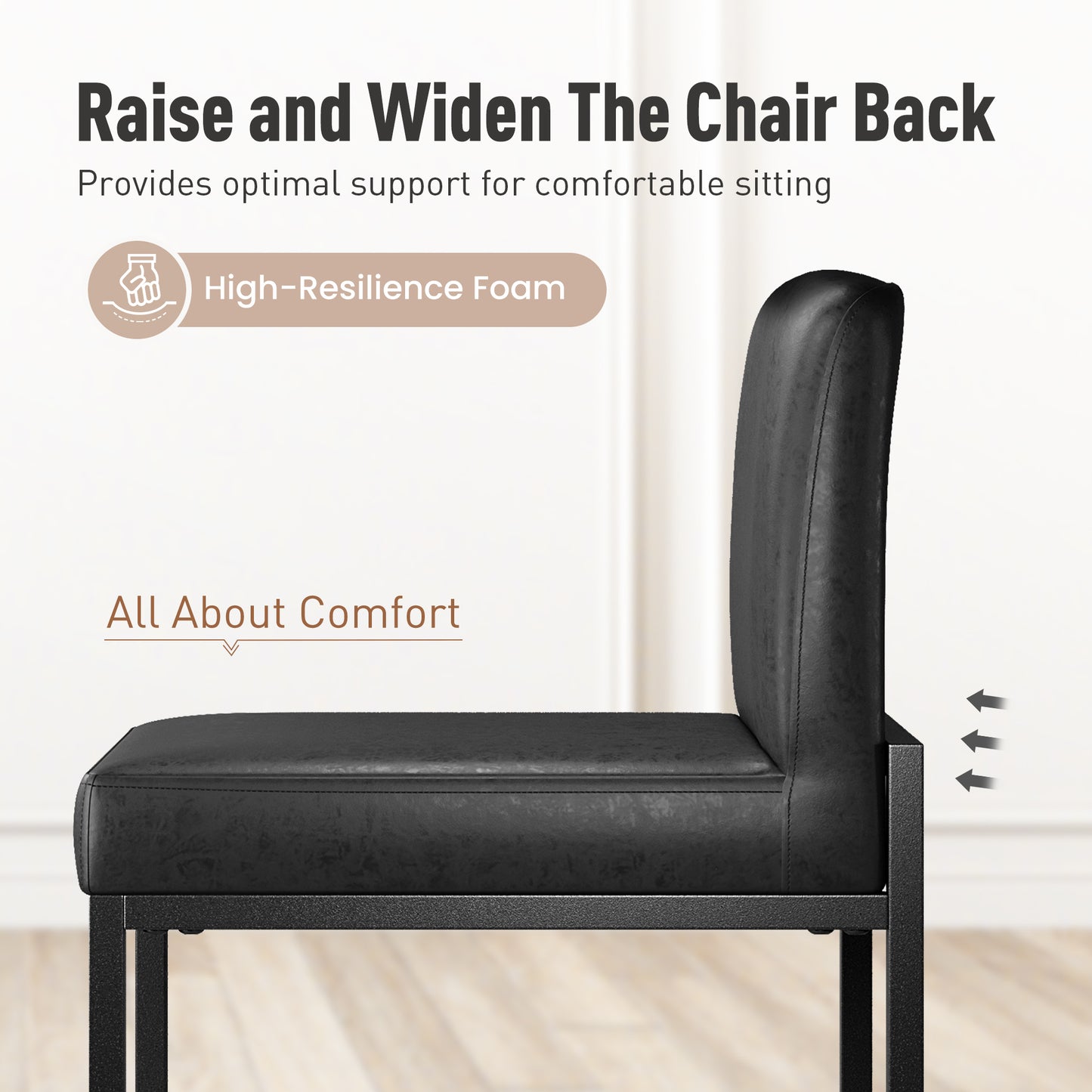 Captiva Designs 24 inch Height Bar Stool with Padded Seat and Back & Sturdy Steel Frame & Footrest