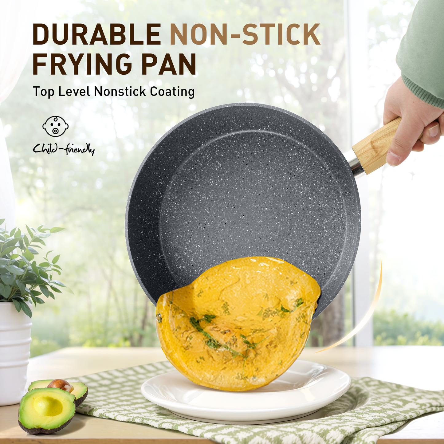 Captiva Designs 12 Pieces Nonstick Granite Cookware Set with Heat-Resistant Bakelite Handle