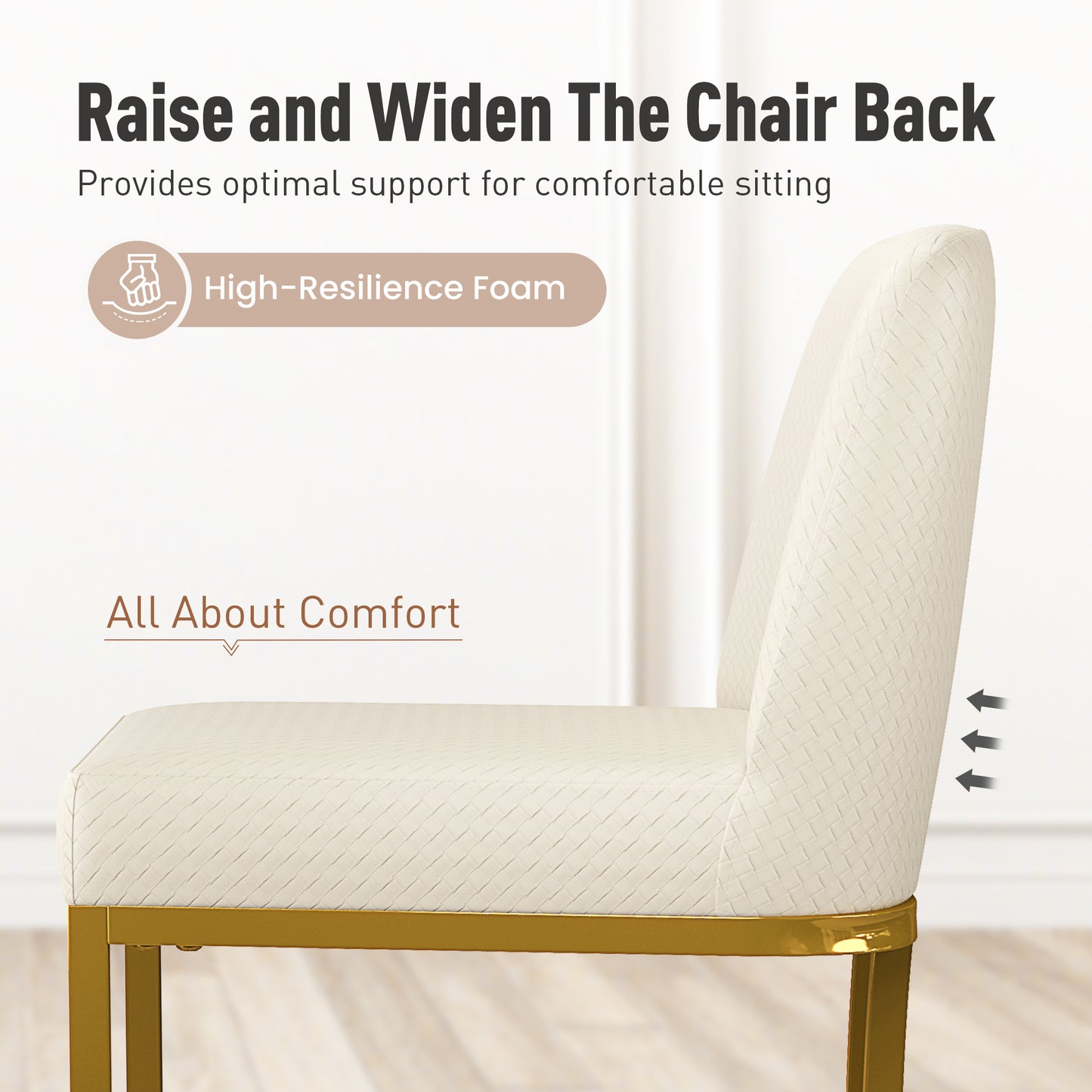 Captiva Designs 24 inch Height Bar Stool with Faux Leather & Padded Seat and Back & Sturdy Steel Frame