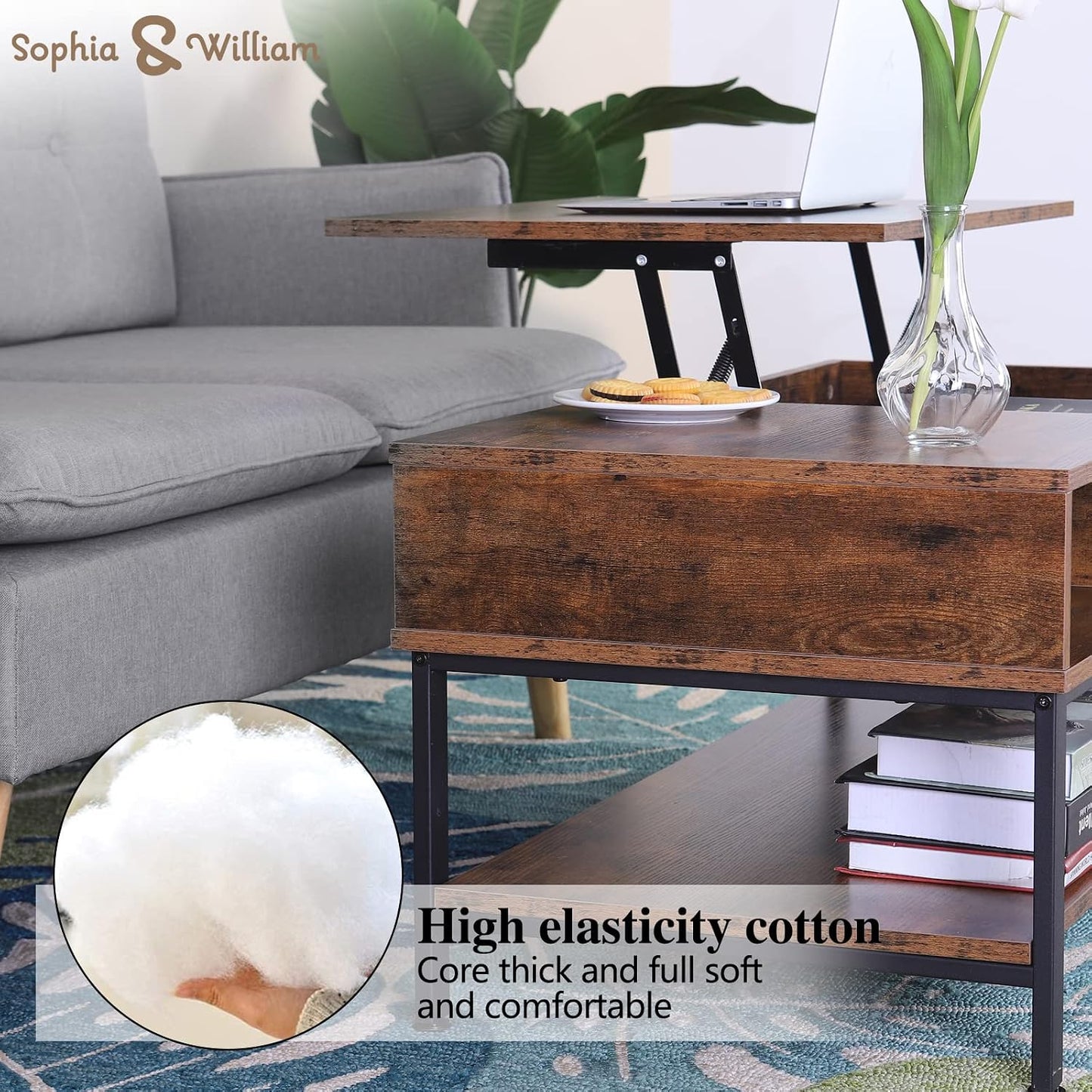 Sophia & William Sofa Coach Modern Loveseat for Living Room Upholstered Fabric 2-Seat Sofa Pillowed Back Cushion Straight Arms 52" Love Seats for Bedroom, Apartment, Dorm, Studio, Office-Light Grey
