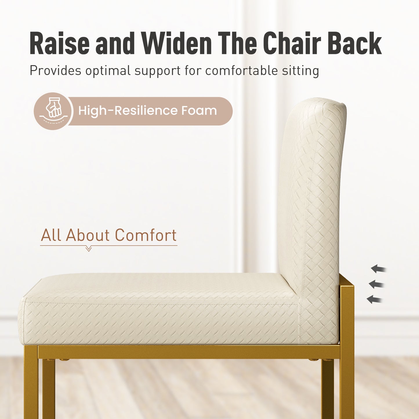 Captiva Designs 24 inch Height Bar Stool with Padded Seat and Back & Sturdy Steel Frame & Footrest