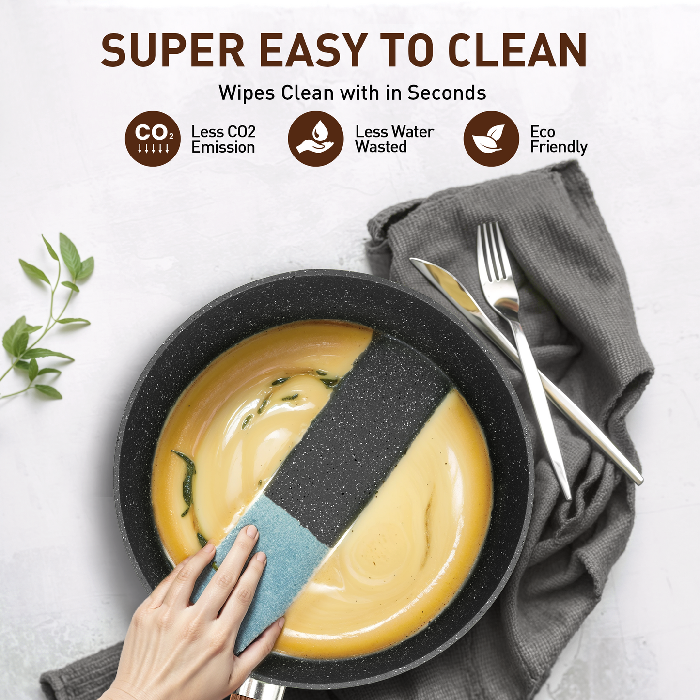 Captiva Designs Nonstick Granite Cookware and Bakeware Set with Heat-Resistant Bakelite Handle