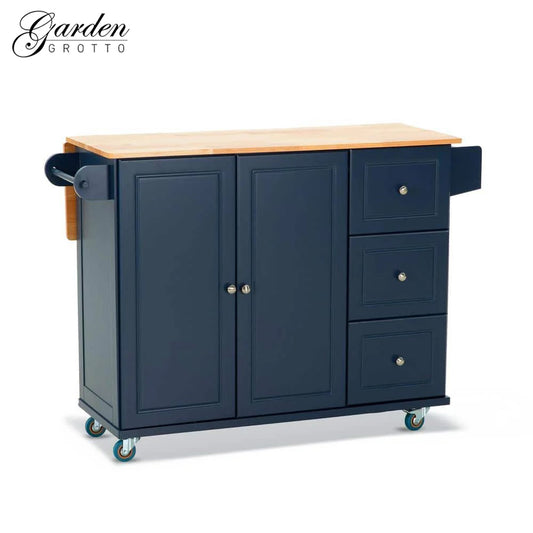 Garden Grotto Rolling Kitchen Island with Storage - Portable Kitchen Island with Drop Leaf, Kitchen Carts on Wheels