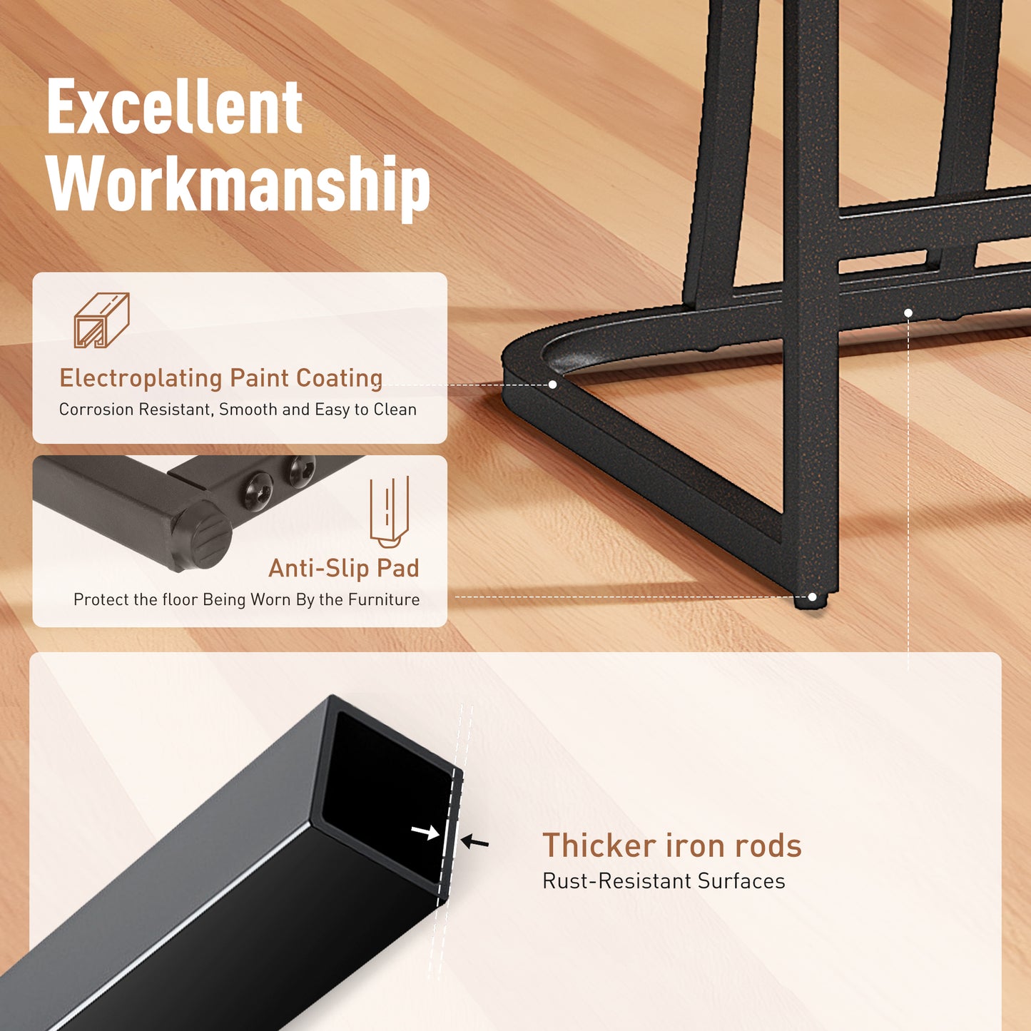 Captiva Designs 24 inch Height Bar Stool with Faux Leather & Padded Seat and Back & Sturdy Steel Frame