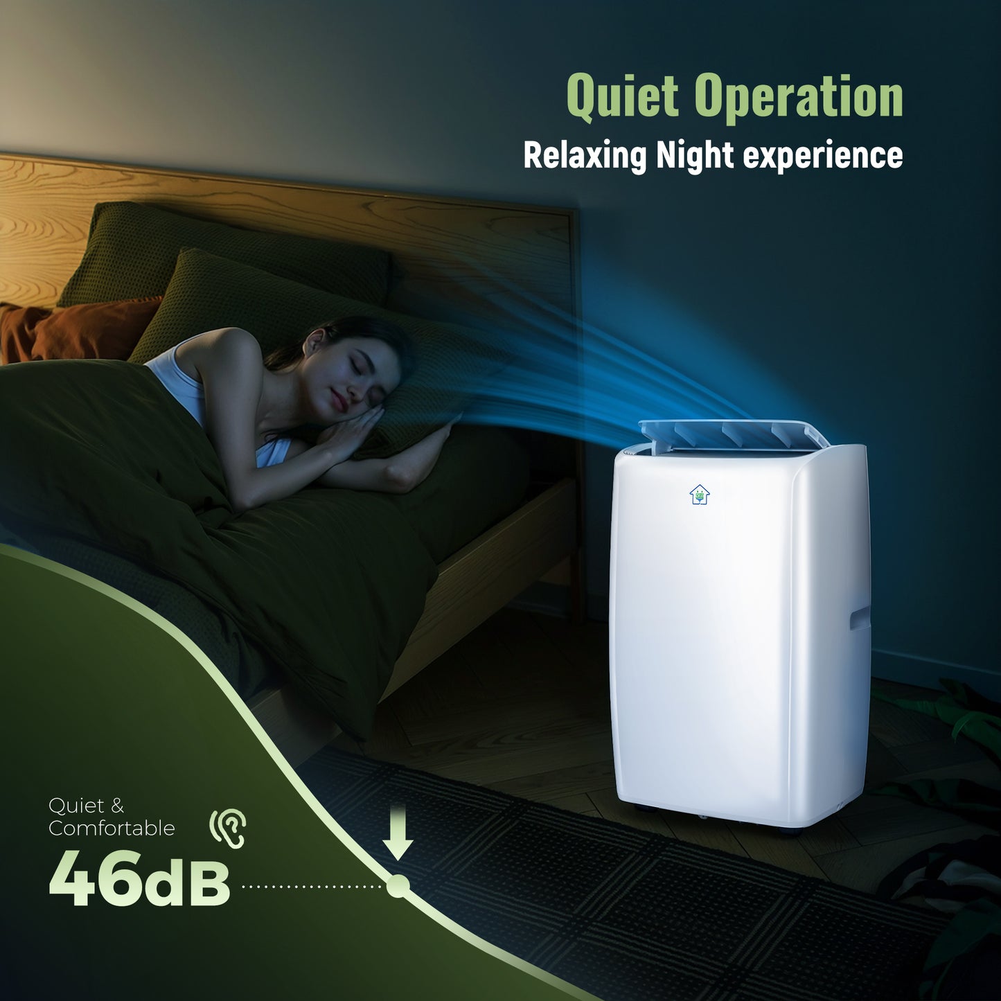 Captiva Designs Portable Air Conditioner Smart Quiet AC Unit with App and Remote Control & 24H Timer