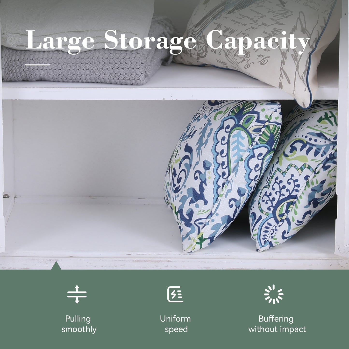 Captiva Designs Distressed Hollow-carved Accent Storage Sideboard Buffet Cabinet with Solid Wood Legs for Living Room Entryway Foyer