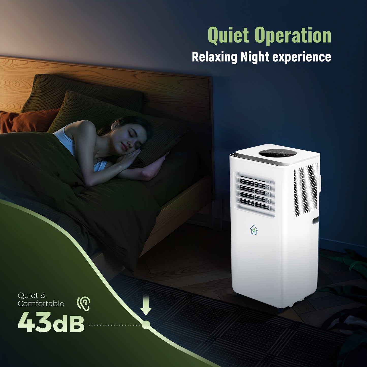 Captiva Designs Portable Air Conditioner Smart Quiet AC Unit with App and Remote Control & 24H Timer