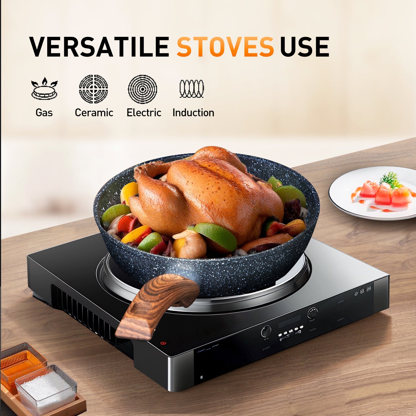 Captiva Designs 12 Pieces Nonstick Granite Cookware Set with Heat-Resistant Bakelite Handle