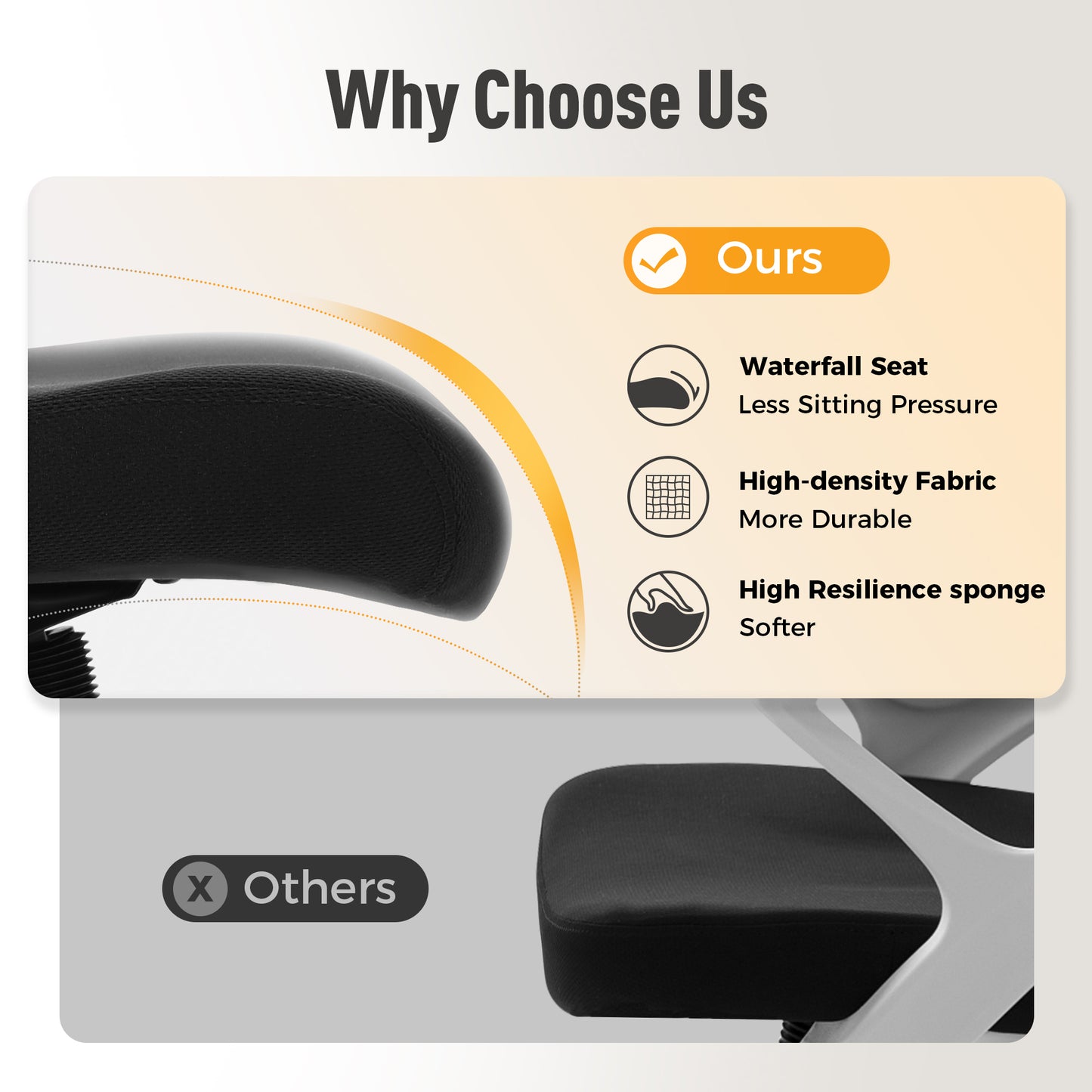 Captiva Designs Ergonomic Office Chair Adjustable Height & Armrest Swivel Chair, Black