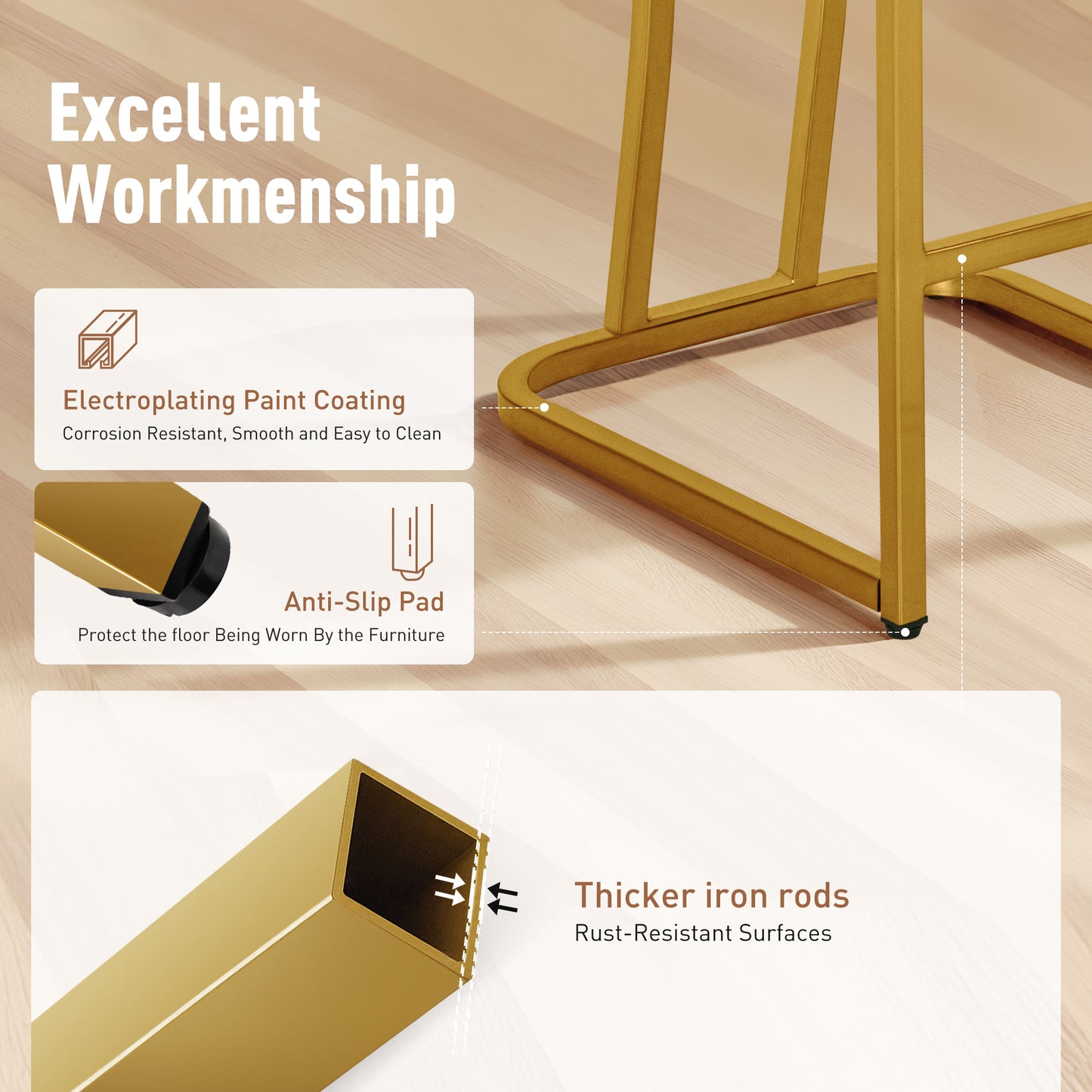 Captiva Designs 24 inch Height Bar Stool with Faux Leather & Padded Seat and Back & Sturdy Steel Frame