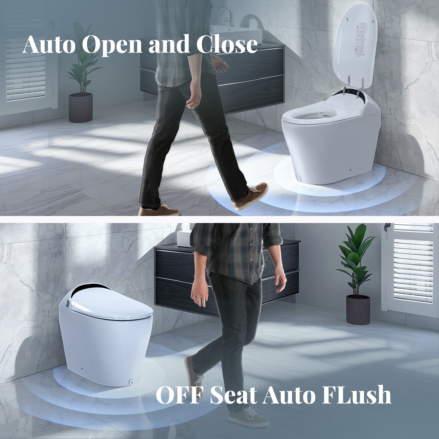Captiva Designs Smart Bidet Toilet with Heated Seat & Remote Control