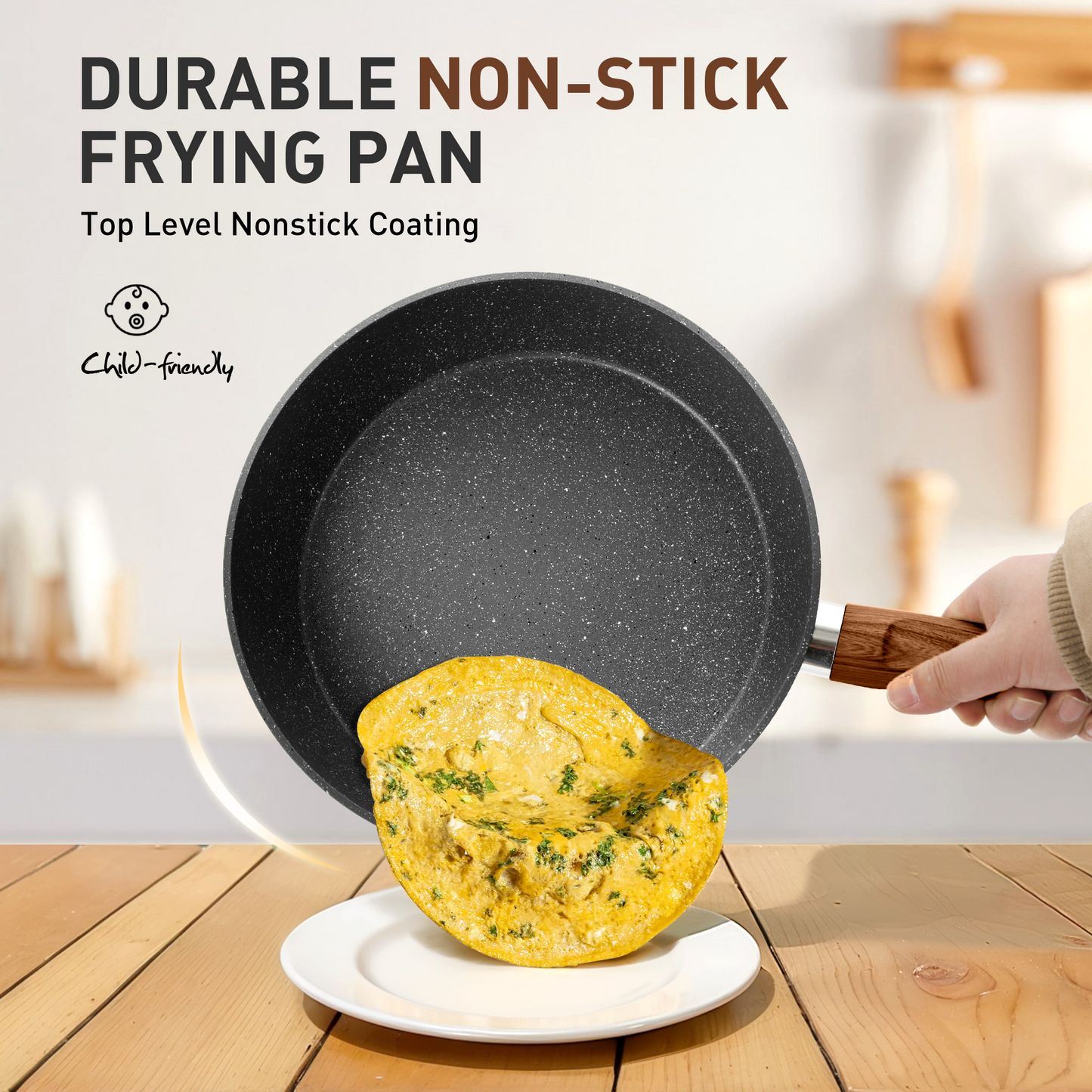 Captiva Designs Nonstick Granite Cookware and Bakeware Set with Heat-Resistant Bakelite Handle
