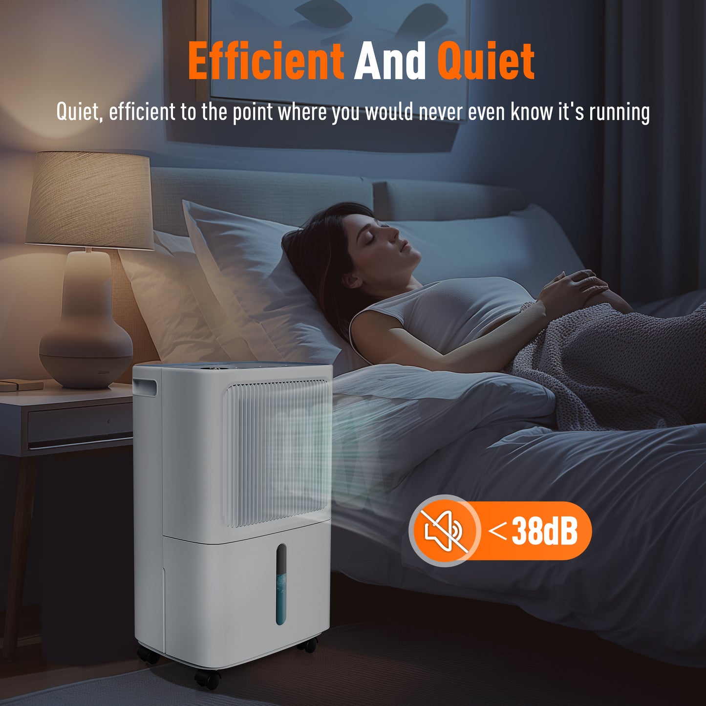 Captiva Designs High Efficiency Quiet Smart Dehumidifier with Auto & Manual Drainage & 3 Working Modes