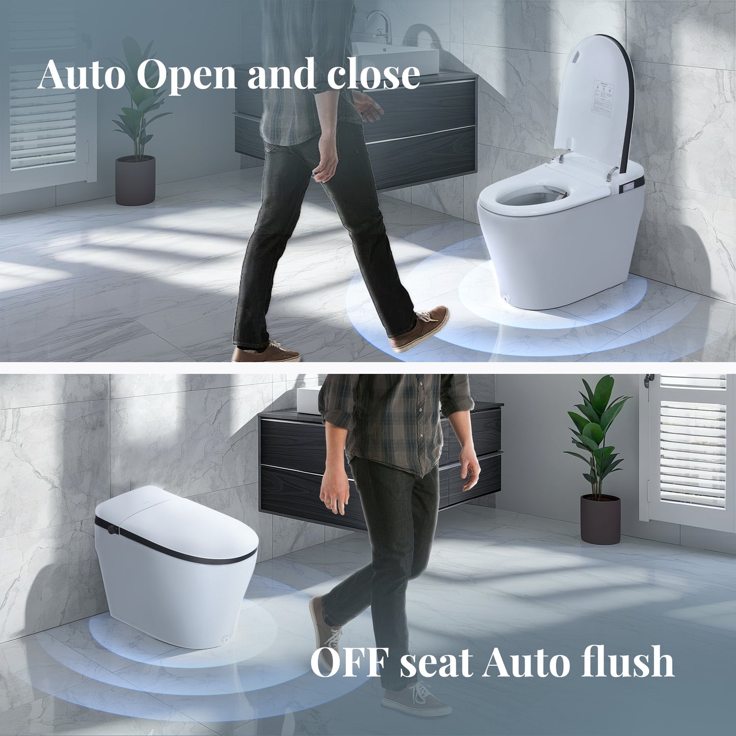 Captiva Designs Smart Bidet Toilet with Heated Seat & Remote Control