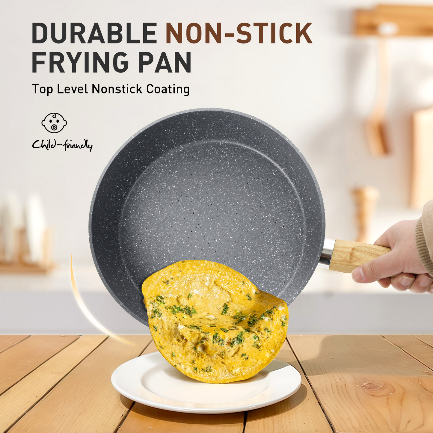 Captiva Designs Nonstick Granite Cookware and Bakeware Set with Heat-Resistant Bakelite Handle