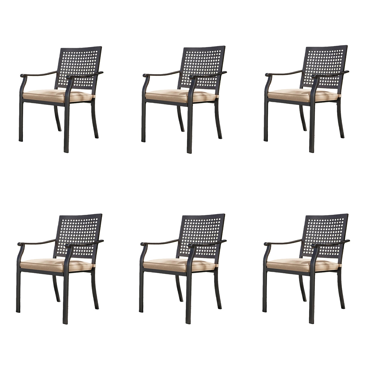 Captiva Designs Outdoor Patio Dining Chairs with Powder-coated Steel Frame