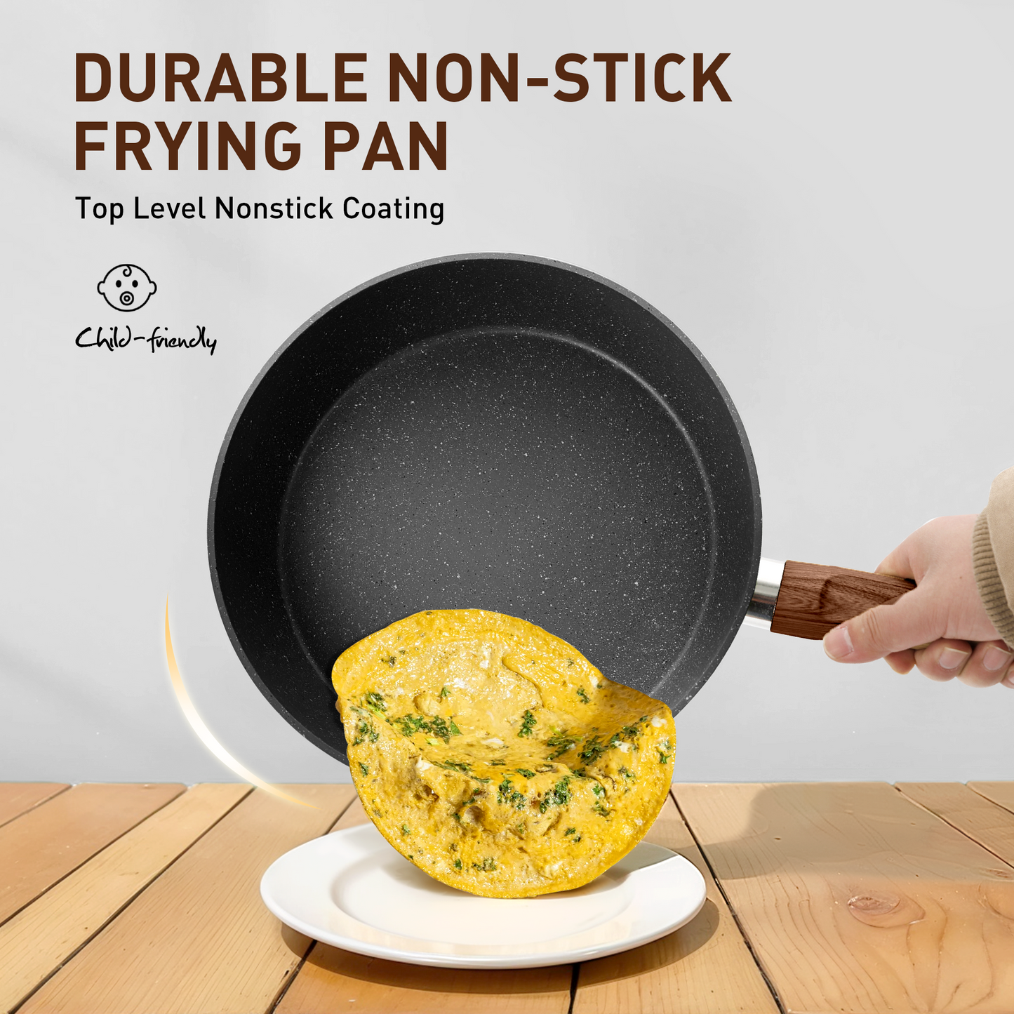 Captiva Designs Nonstick Granite Cookware and Bakeware Set with Heat-Resistant Bakelite Handle