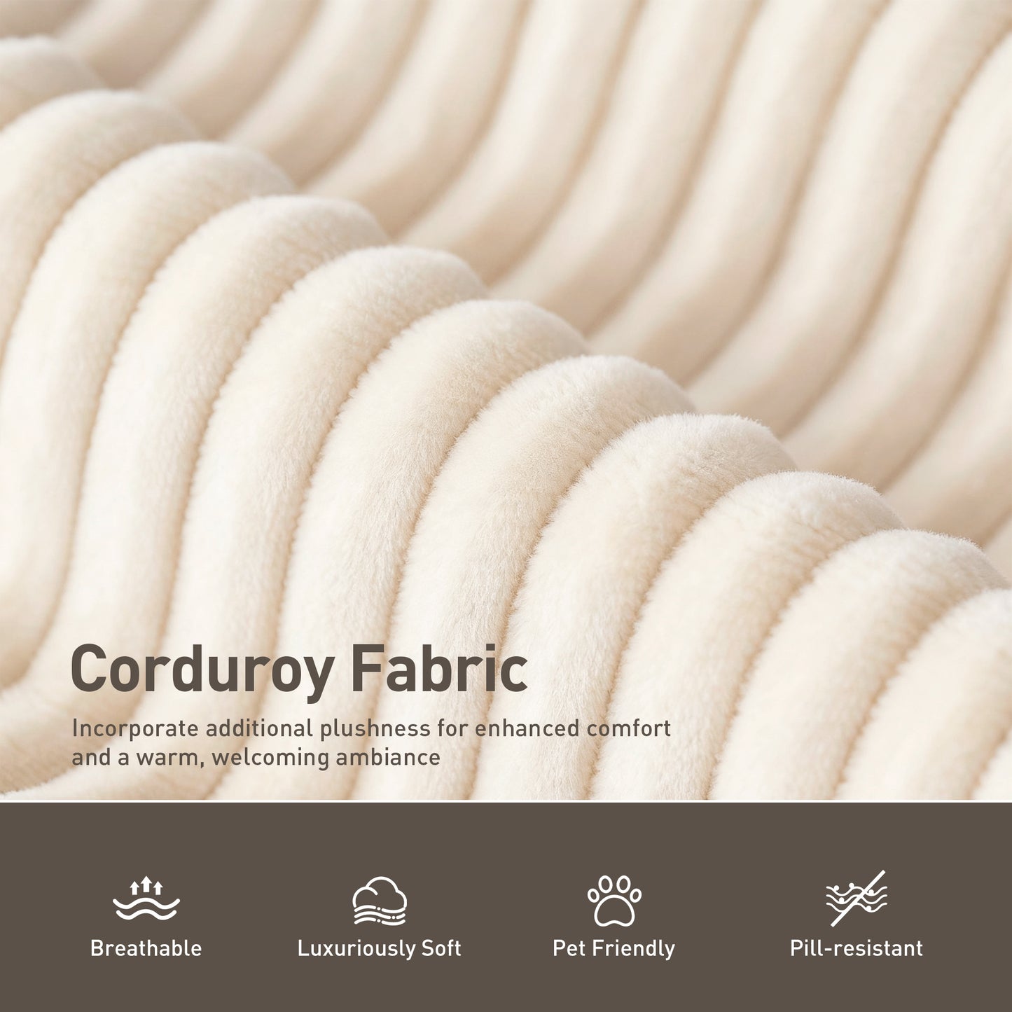 Captiva Designs Cloud Modular 4-Seater Sectional Sofa with L-Shaped Chaise and Movable Ottoman, Living Room Couch