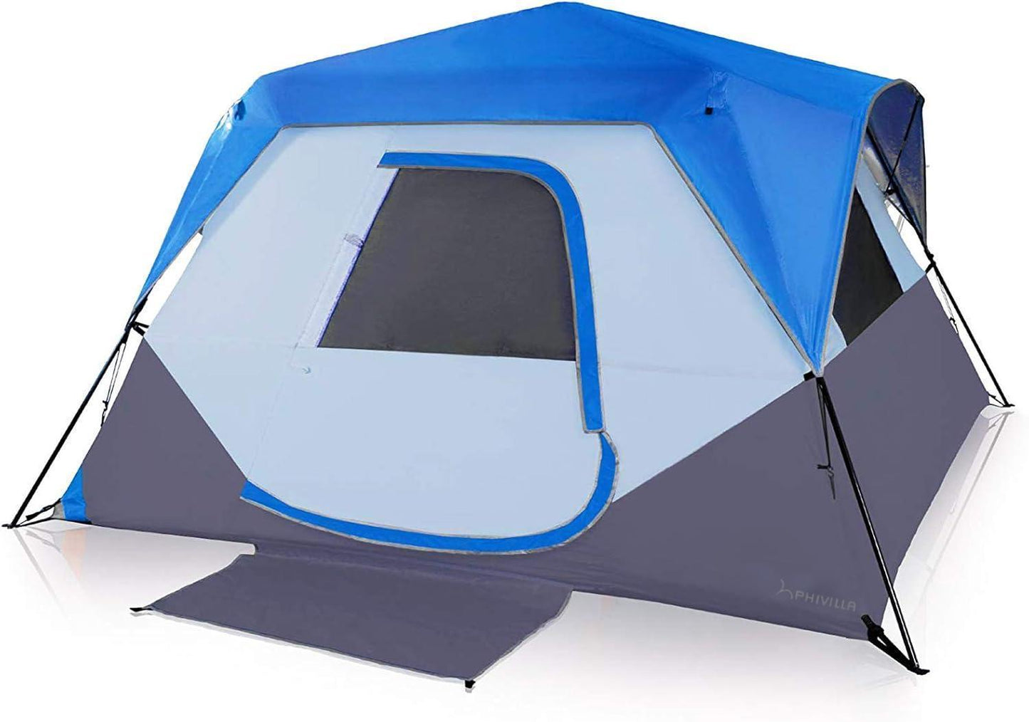 PHIVILLA Camping Tent 6/8 Person Instant Family Tent, 60 Seconds Easy Setup Cabin Tent with Rainfly and Mud Mat