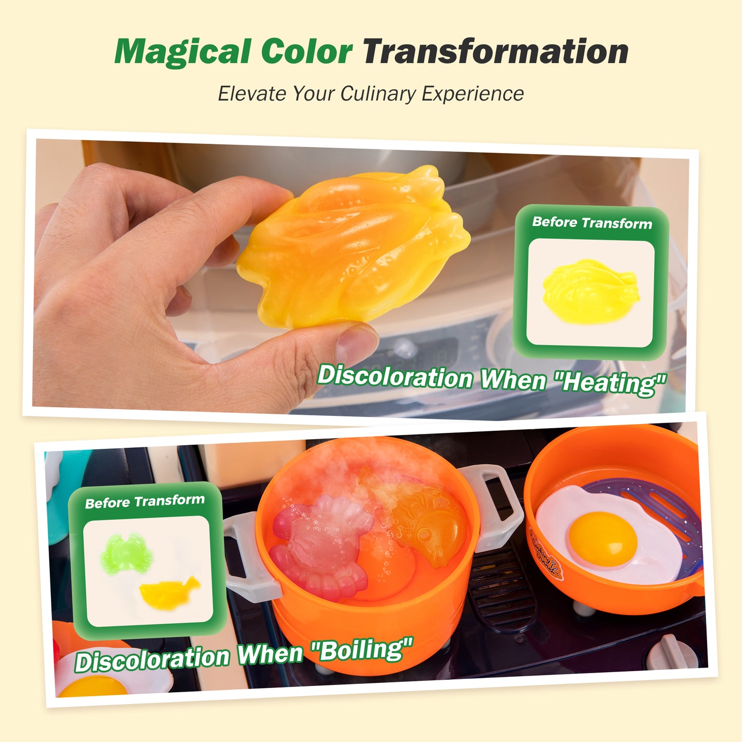 Captiva Designs Immersive Kids Kitchen Playset with Child-Friendly Materials & Authentic Cooking Experience