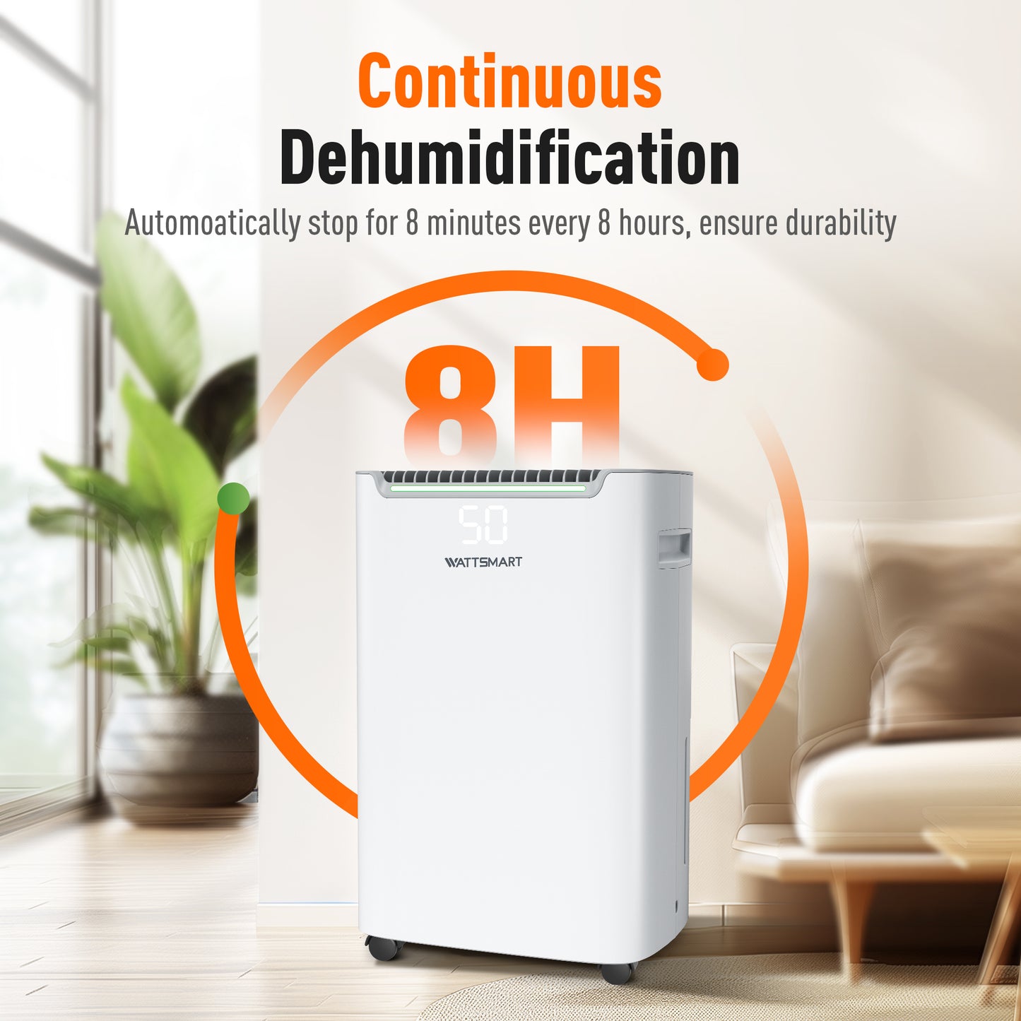 Captiva Designs High Efficiency Quiet Smart Dehumidifier with Auto & Manual Drainage & 3 Working Modes
