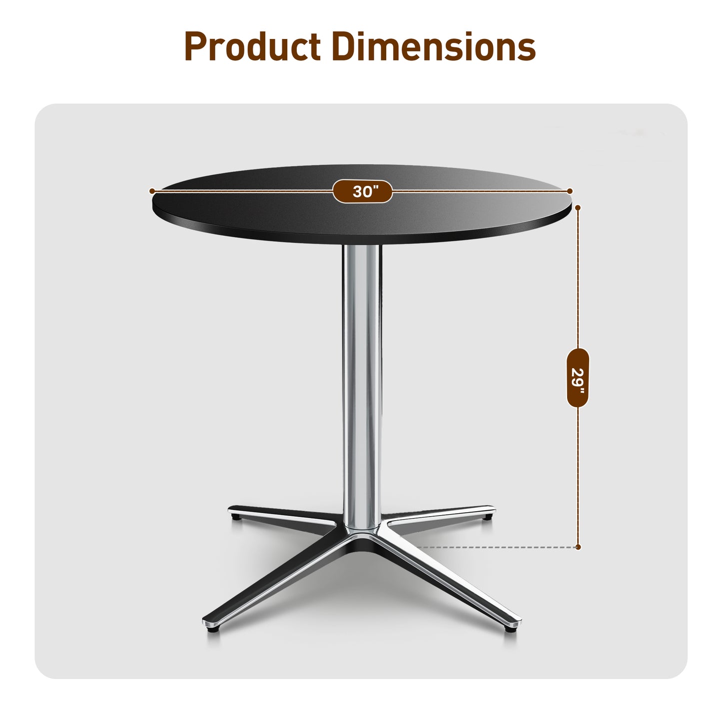 Captiva Designs 1pc Outdoor Patio Steel Dining Table with Sturdy Pedestal Base and X-Shaped Legs