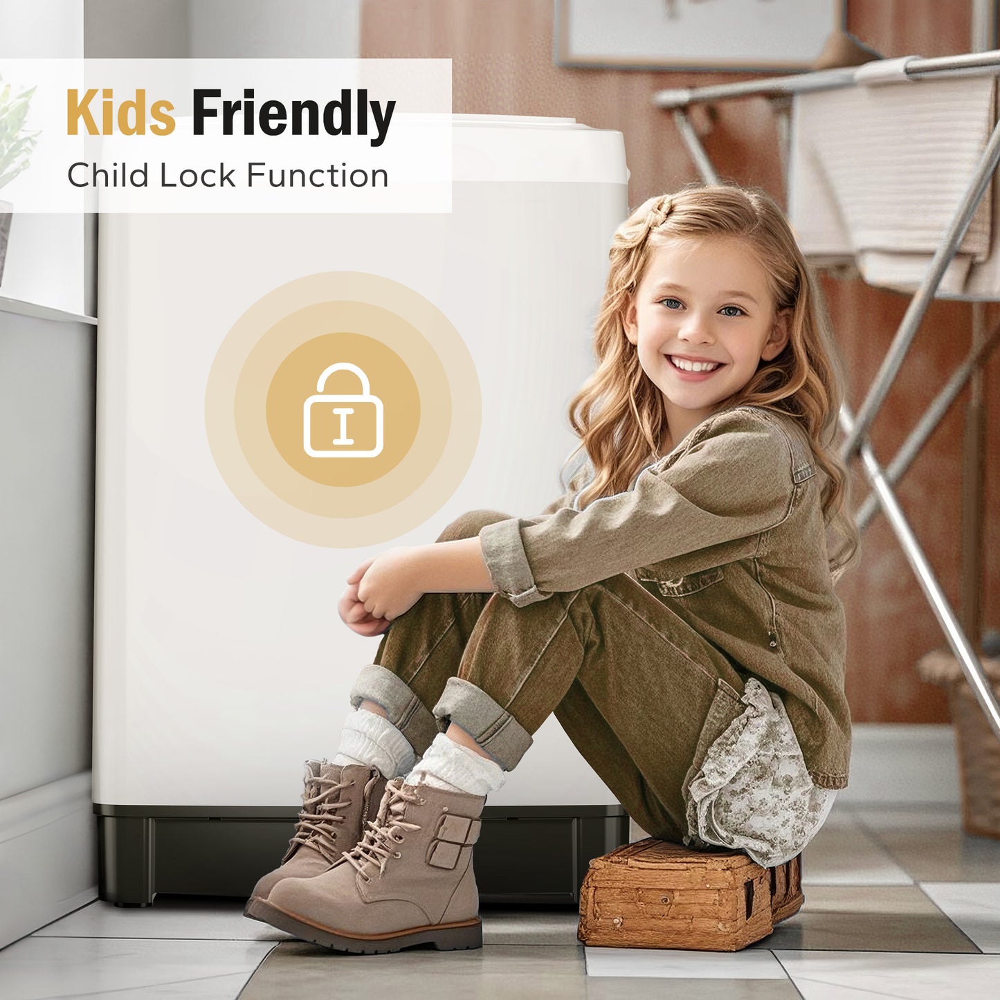 Captiva Designs Automatic Portable Washing Machine 360° Waterfull Deep Clean with Customizable Washing Modes