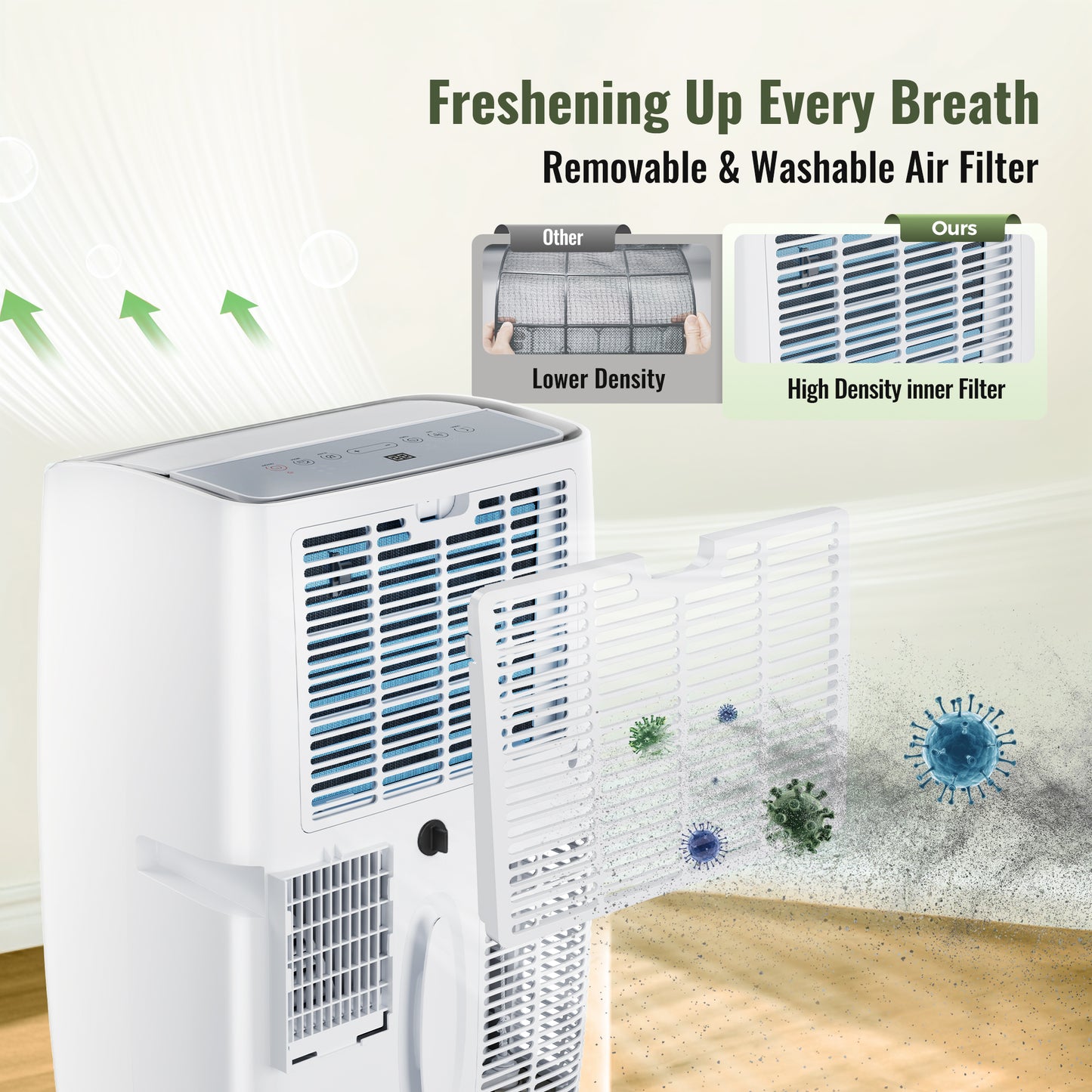 Captiva Designs Portable Air Conditioner Smart Quiet AC Unit with App and Remote Control & 24H Timer