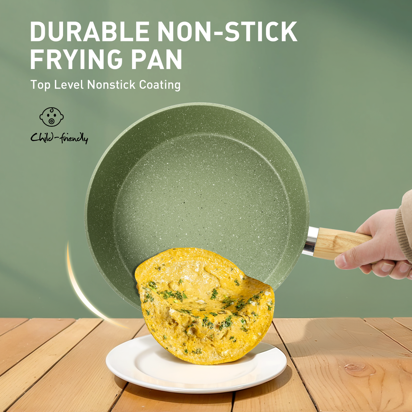 Captiva Designs Nonstick Granite Cookware and Bakeware Set with Heat-Resistant Bakelite Handle