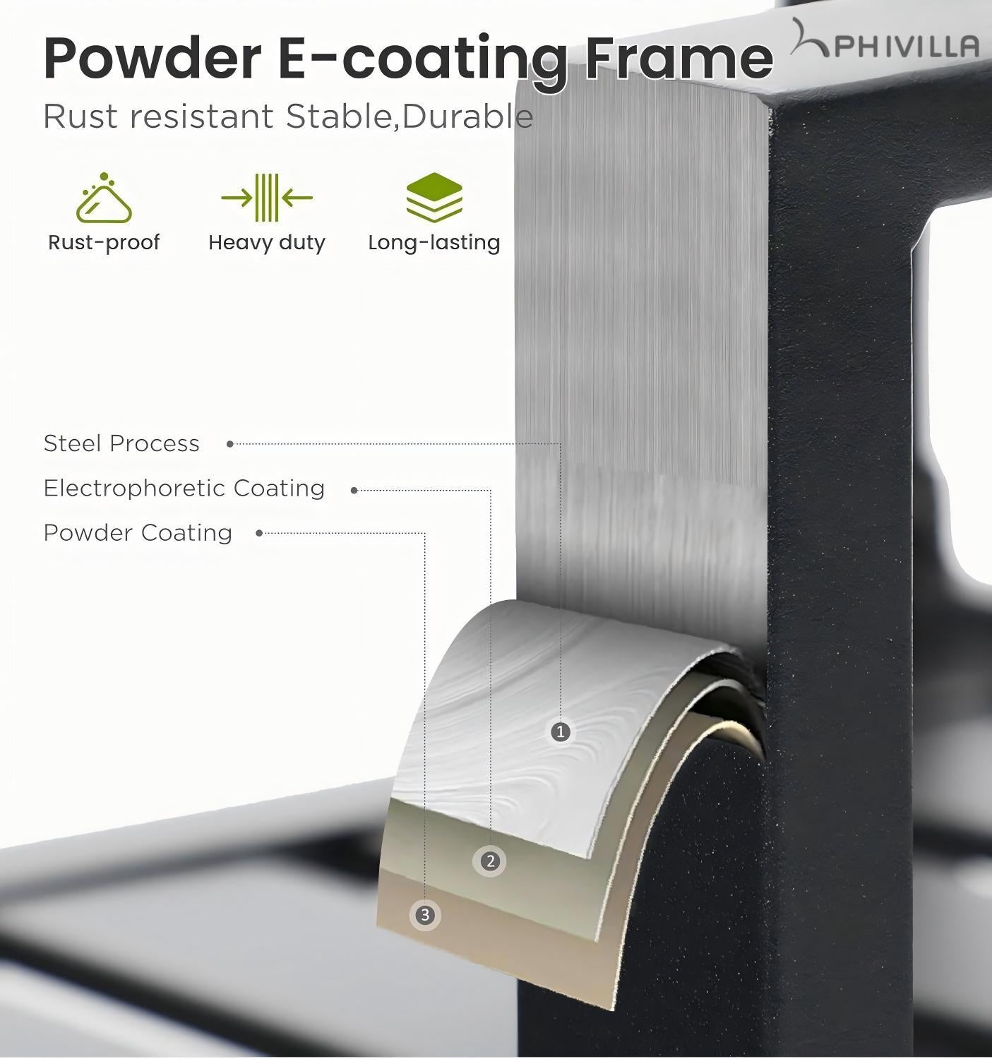 PHIVILLA 37 Inch Outdoor Dining Table Metal Steel Slat Square Patio Dining Table with 1.57" Umbrella Hole for Garden, Backyard and Porch (Classic Black)