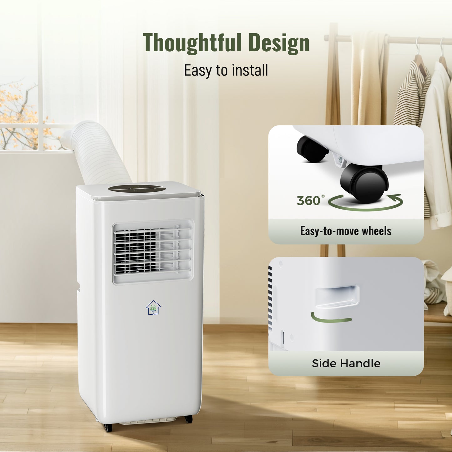 Captiva Designs Portable Air Conditioner Smart Quiet AC Unit with App and Remote Control & 24H Timer