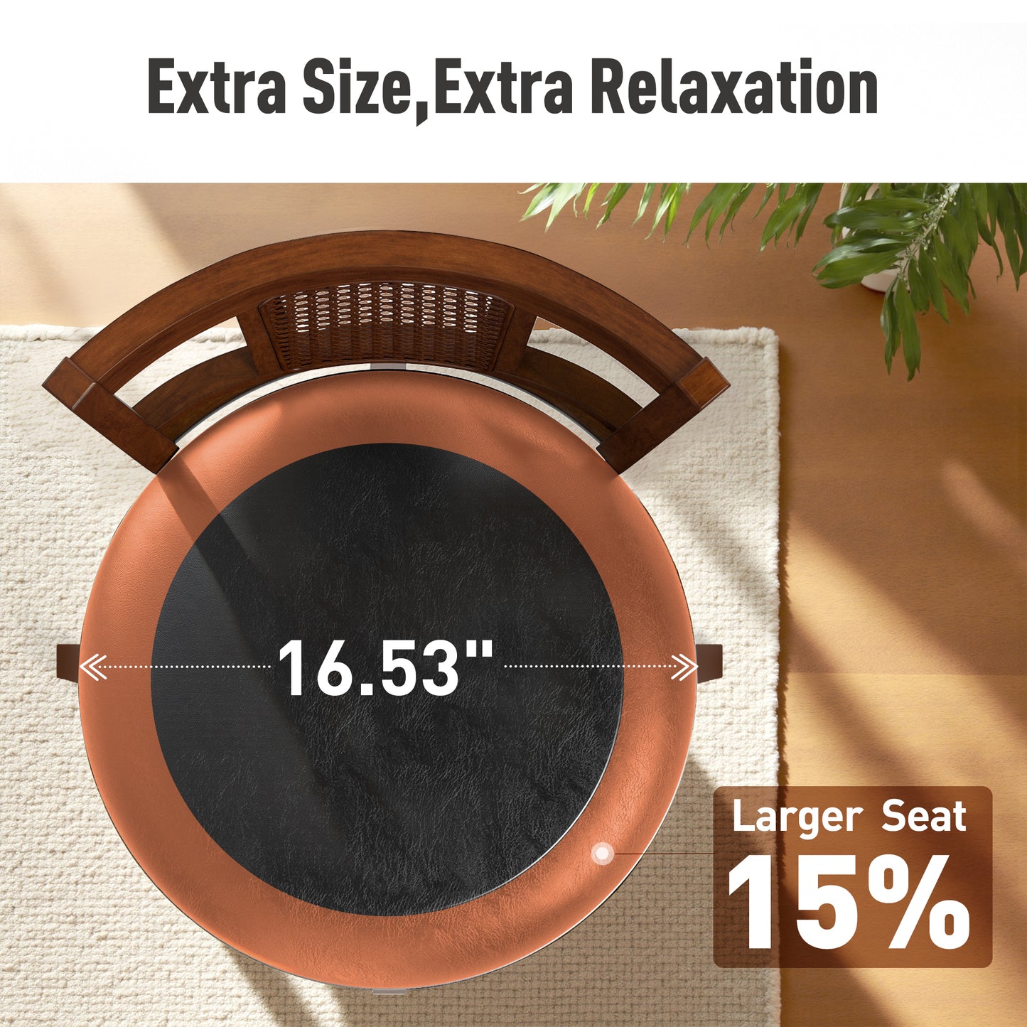 Captiva Designs 30 inch Swivel Bar Stools with Faux Leather Upholstered Seat & Rubberwood Frame & Wrap-Around Footrest