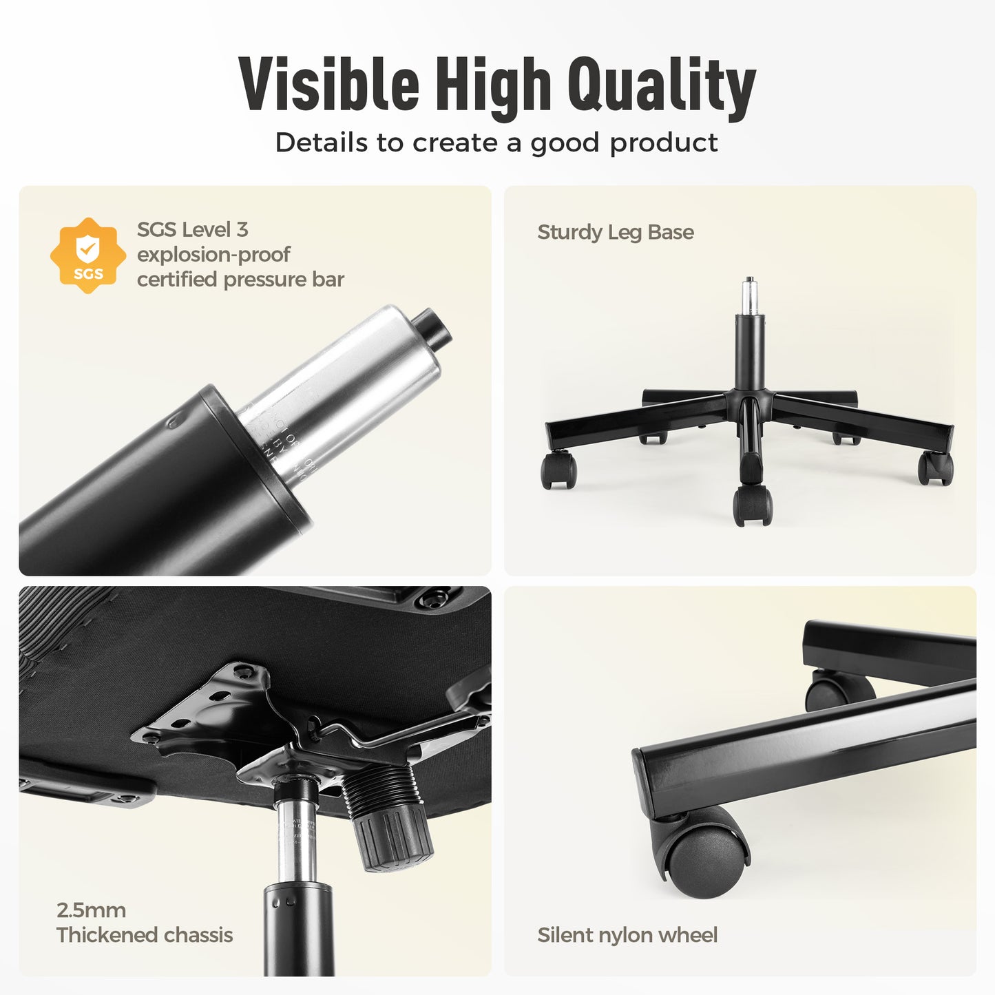 Captiva Designs Ergonomic High-Back Mesh Office Chair Adjustable Height Swivel Chair with Flip-Up Armrests, Black