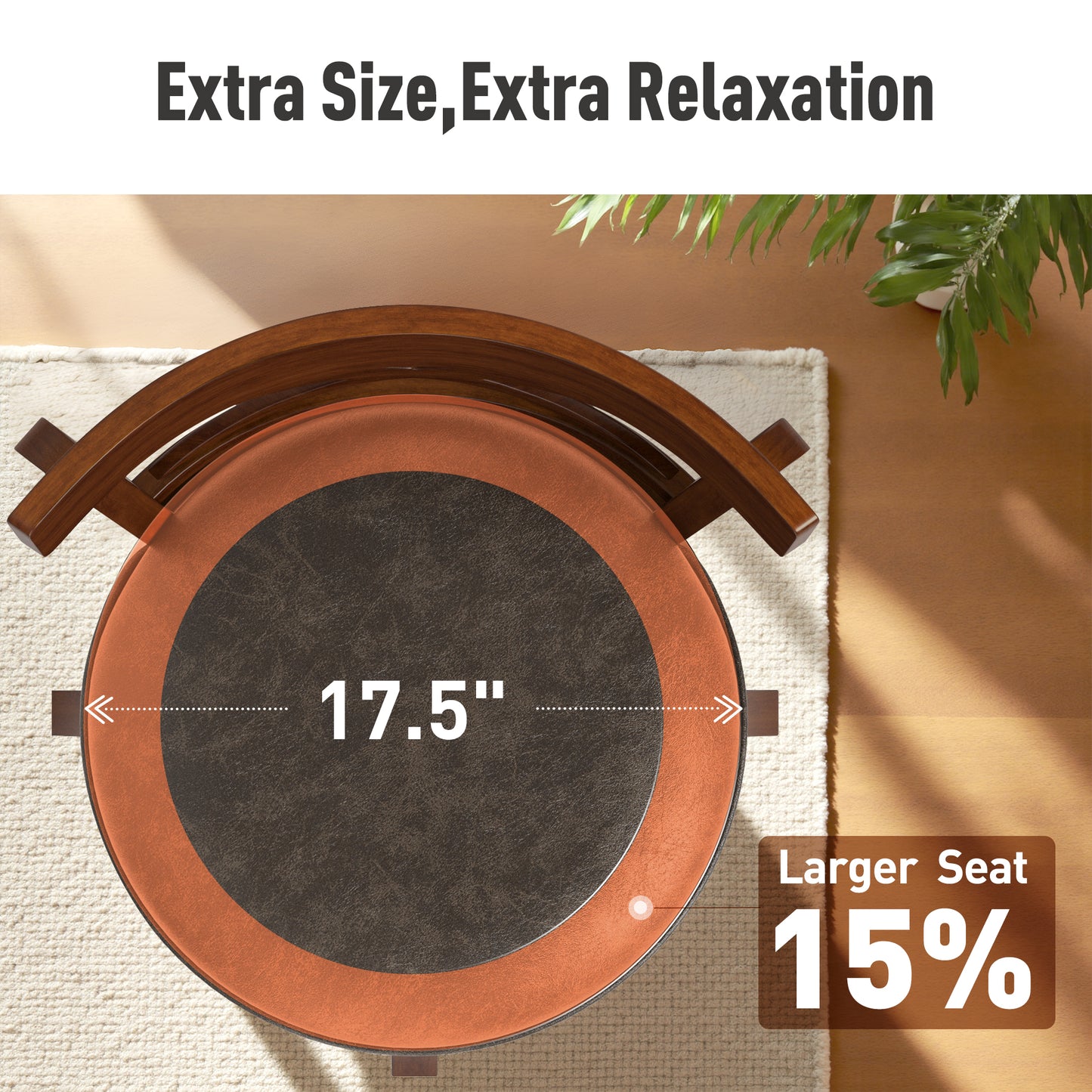 Captiva Designs 30 inch Swivel Bar Stools with Faux Leather Upholstered Seat & Rubberwood Frame & Wrap-Around Footrest