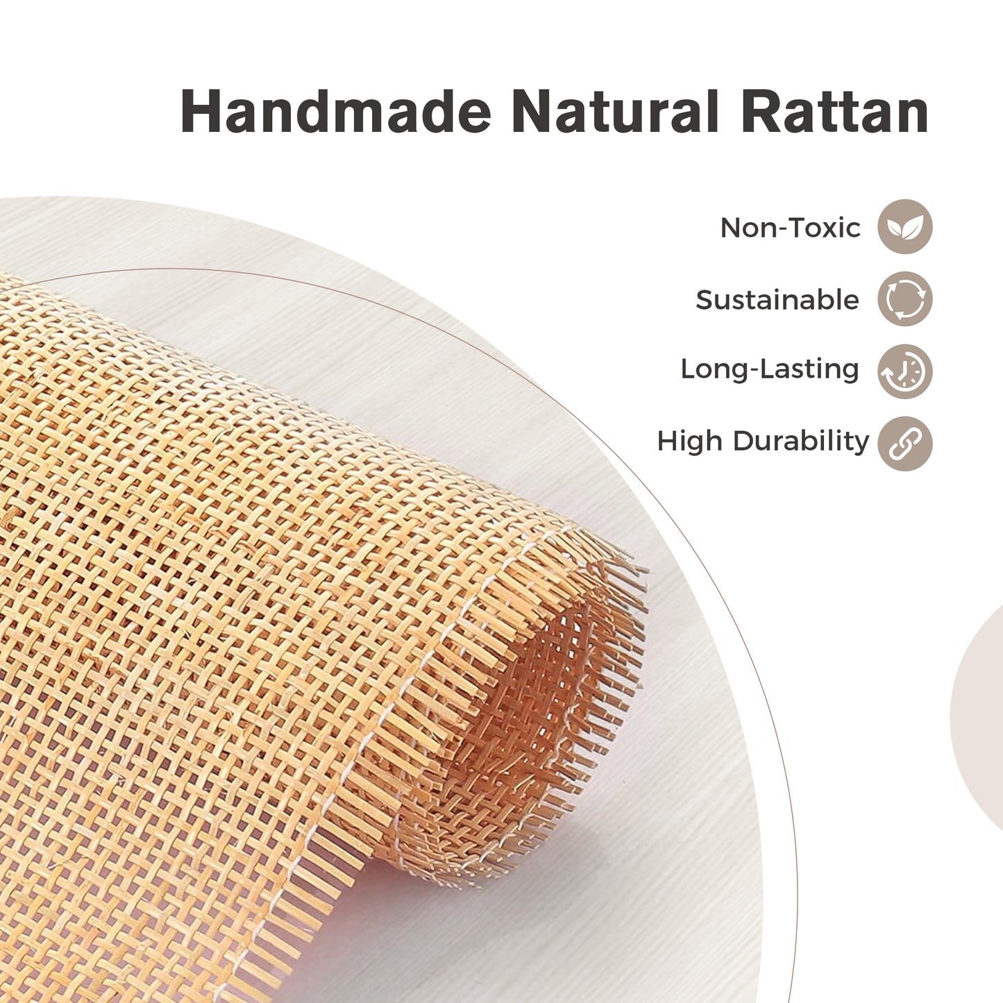 Captiva Designs Boho Rattan Nightstand Dresser Cabinet with Natural Rattan Drawer for Entryway, Living Room, Closet