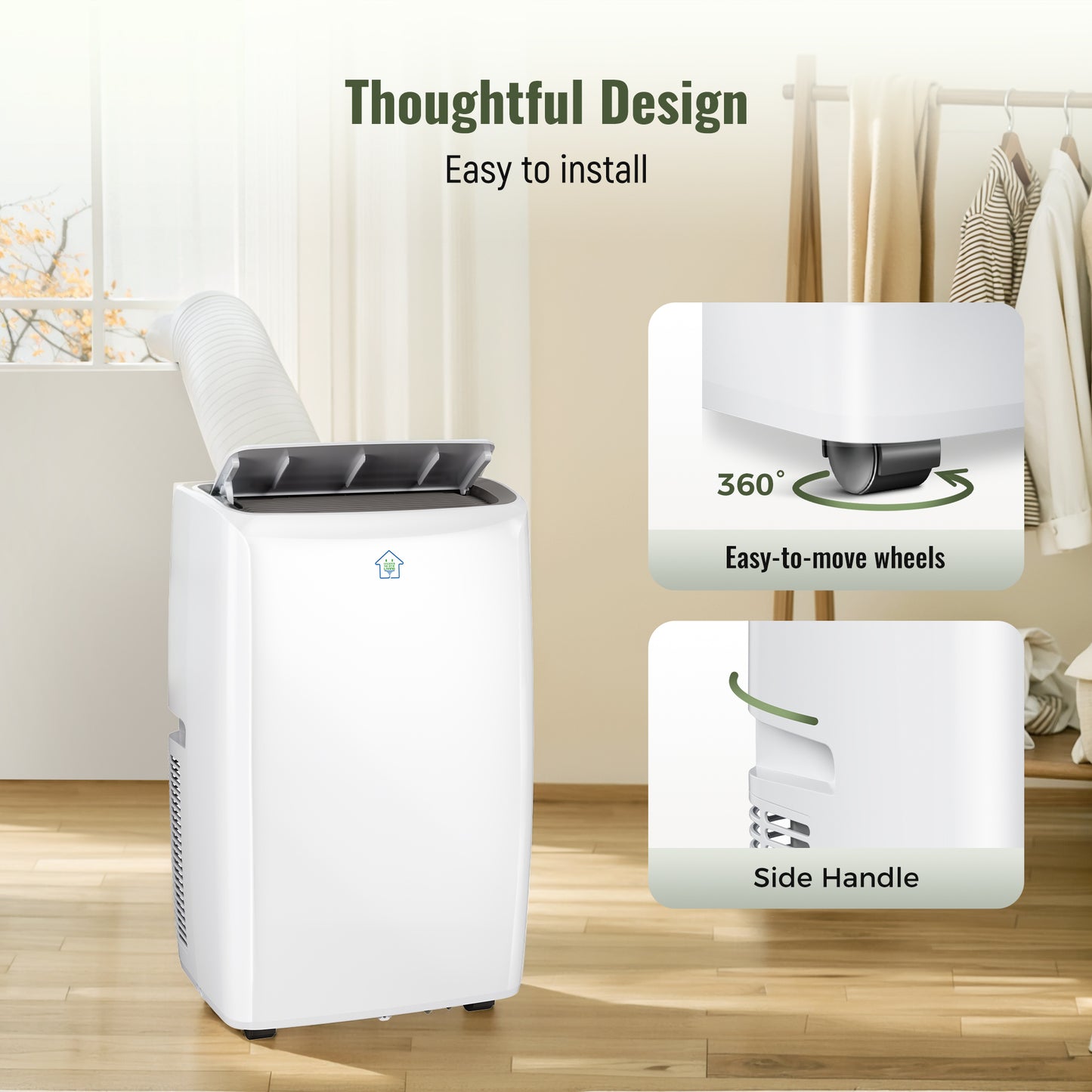 Captiva Designs Portable Air Conditioner Smart Quiet AC Unit with App and Remote Control & 24H Timer
