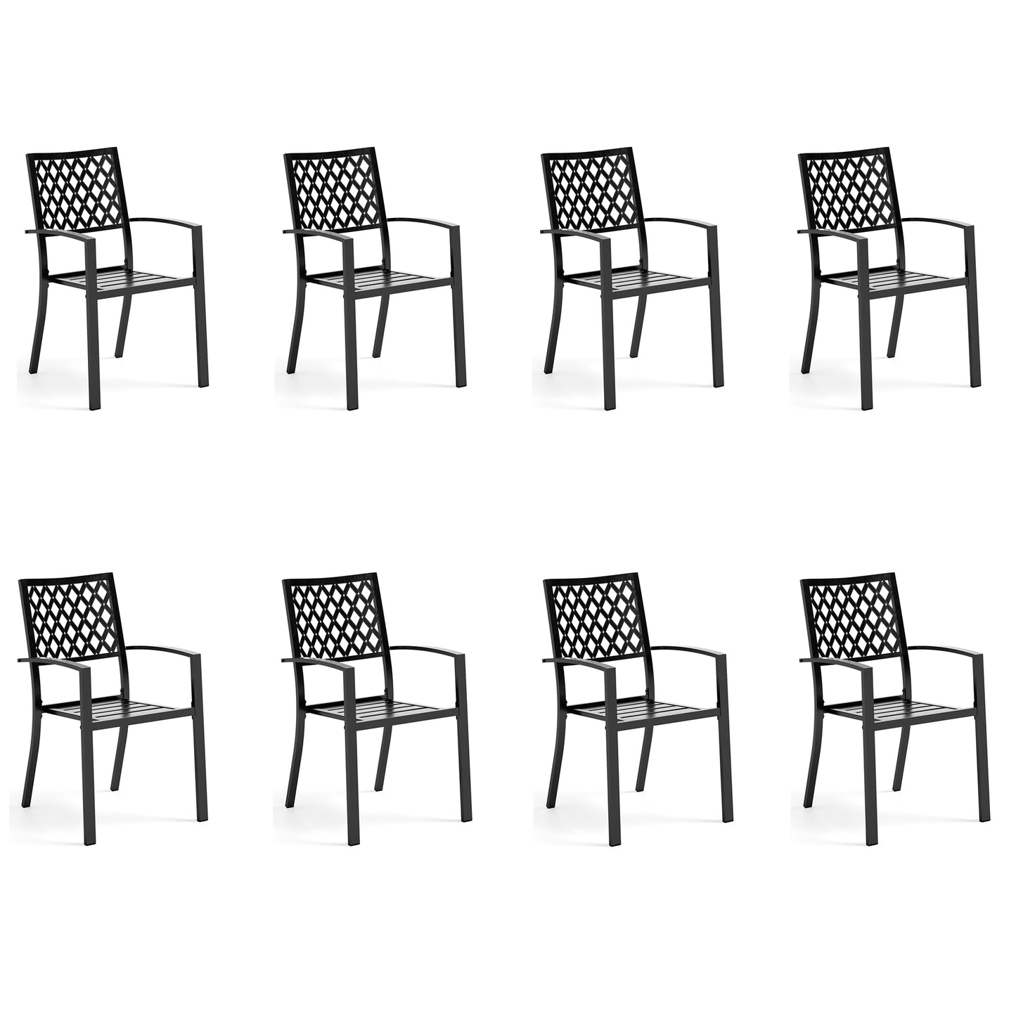 Captiva Designs Outdoor Patio Dining Chairs with Powder-coated Steel Frame