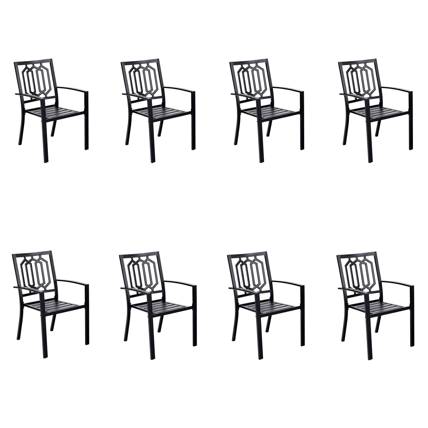 Captiva Designs Outdoor Patio Dining Chairs with Powder-coated Steel Frame