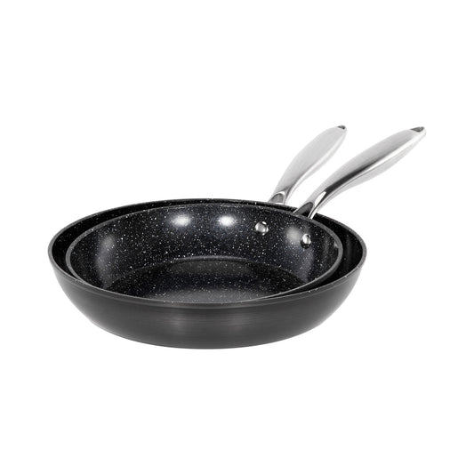 Captiva Designs Hard Anodized Ceramic Non-Stick Fry Pans Set, Black