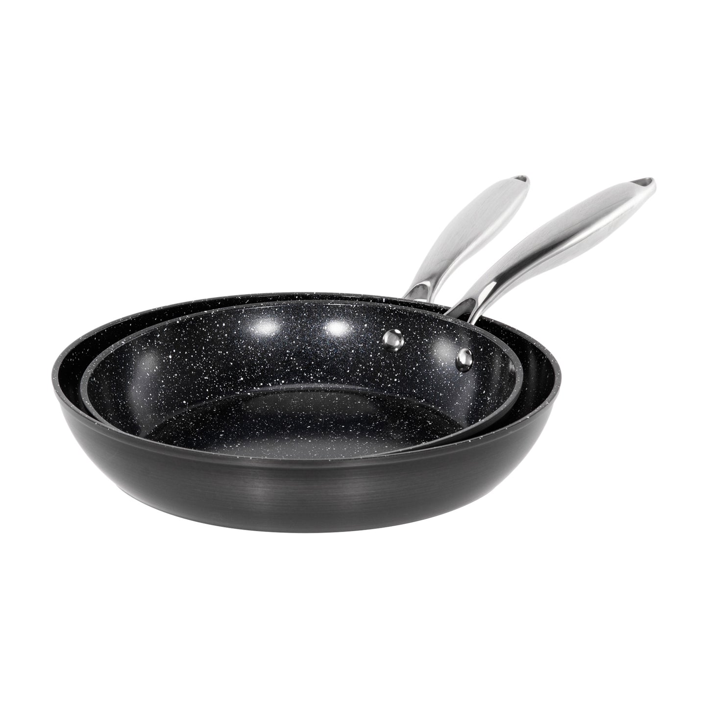 Captiva Designs Hard Anodized Ceramic Non-Stick Fry Pans Set, Black