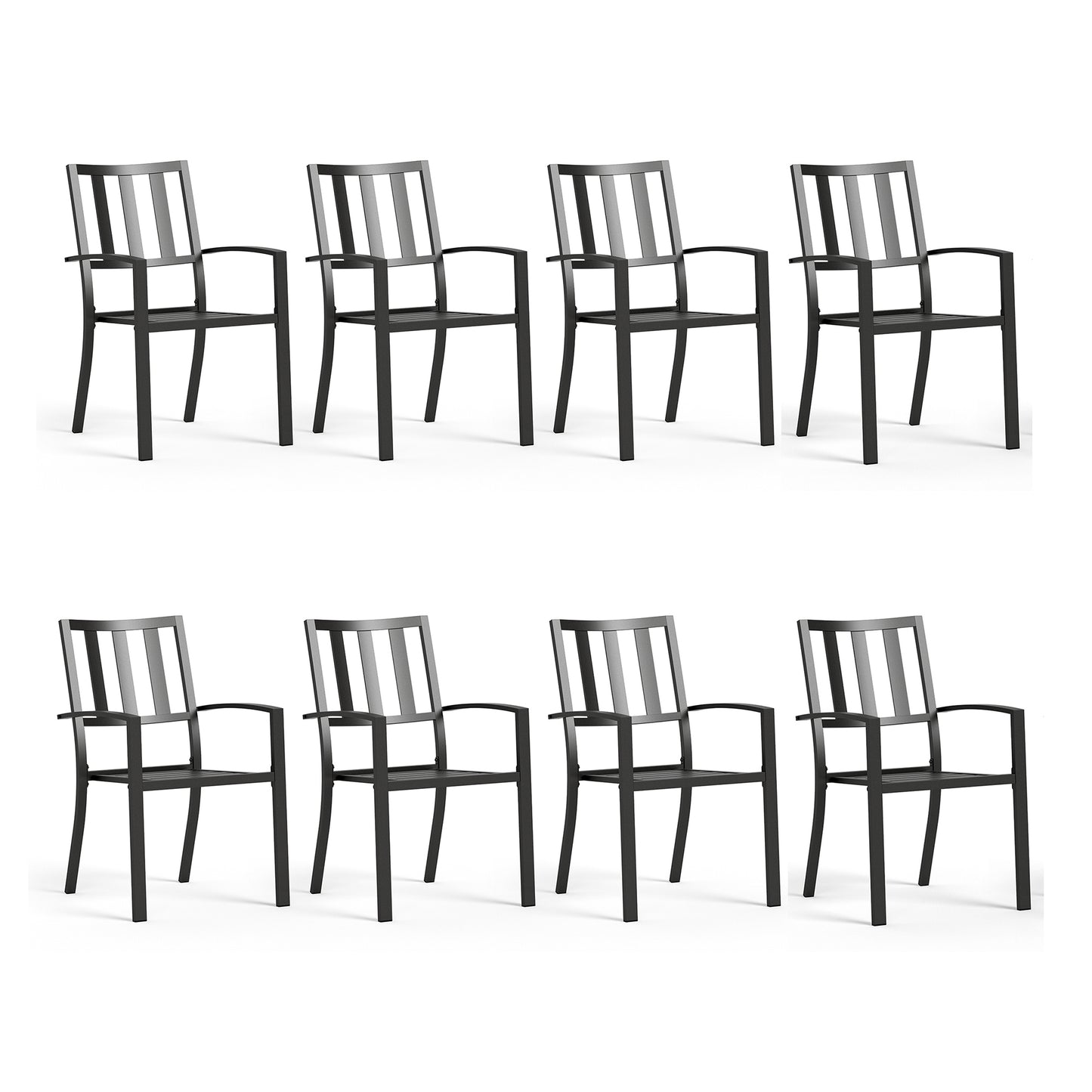 Captiva Designs Outdoor Patio Dining Chairs with Powder-coated Steel Frame