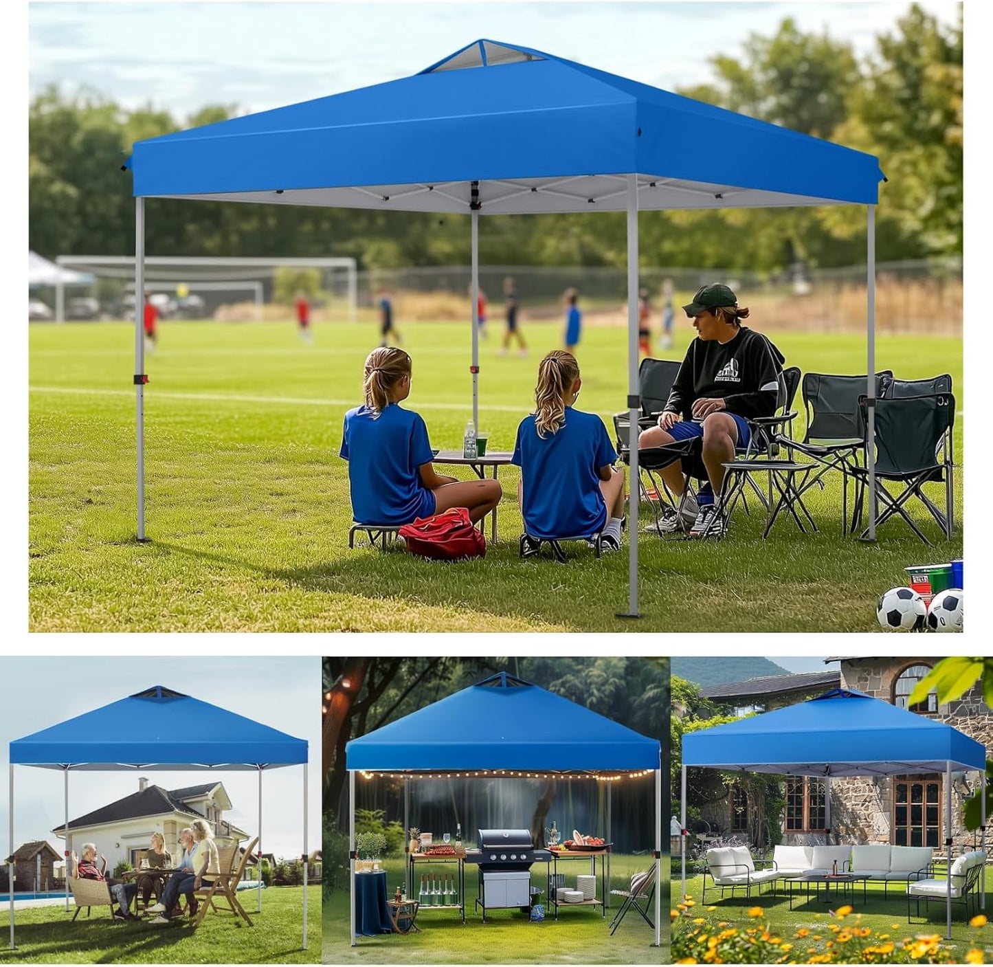 NATURE'S LODGE 10x10 Pop Up Canopy Tent, Gazebo Shelter Sun Shade Canopies Waterproof Patio Portable Popup Tents for Beach,Parties,Camping,100 Sq