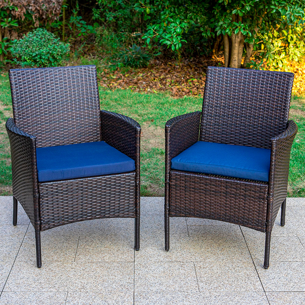 Captiva Designs Outdoor Patio All-weather Wicker Dining Chairs with Thick Cushion
