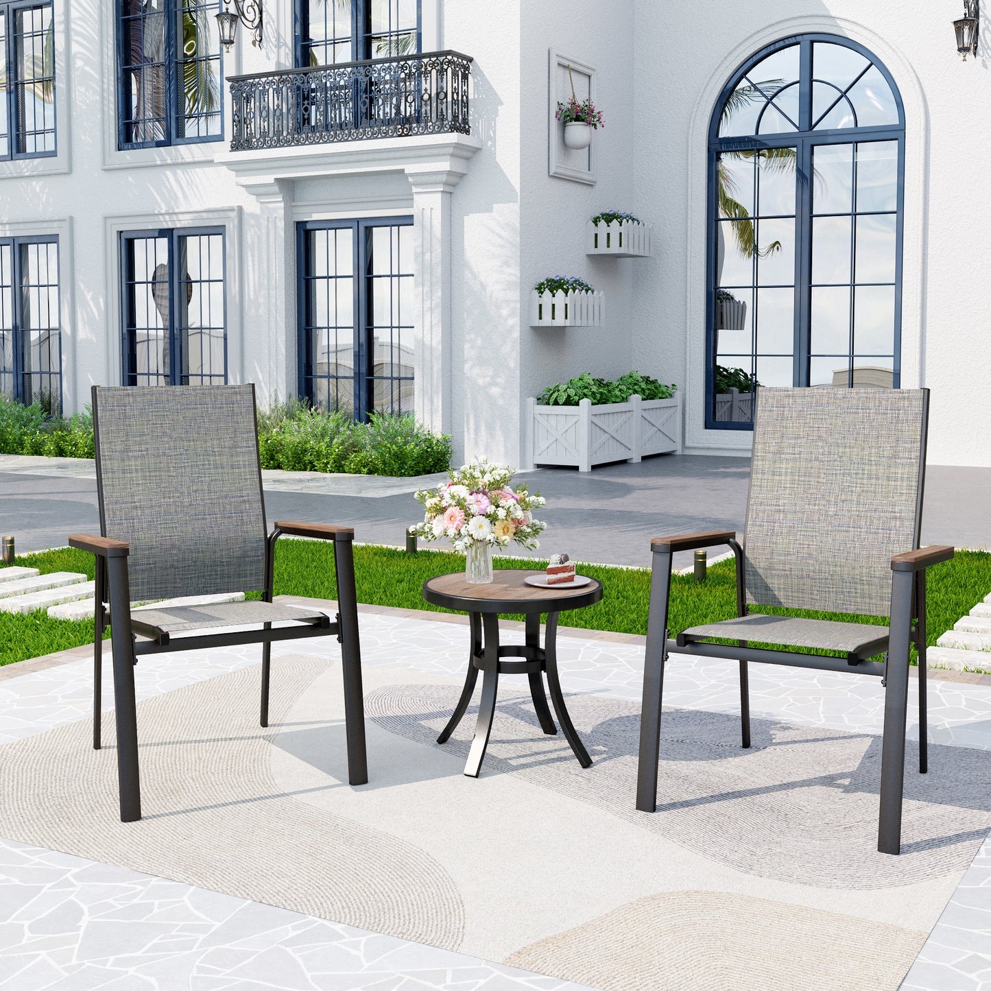 Captiva Designs 1pc Outdoor Patio Dining Table with Steel Frame